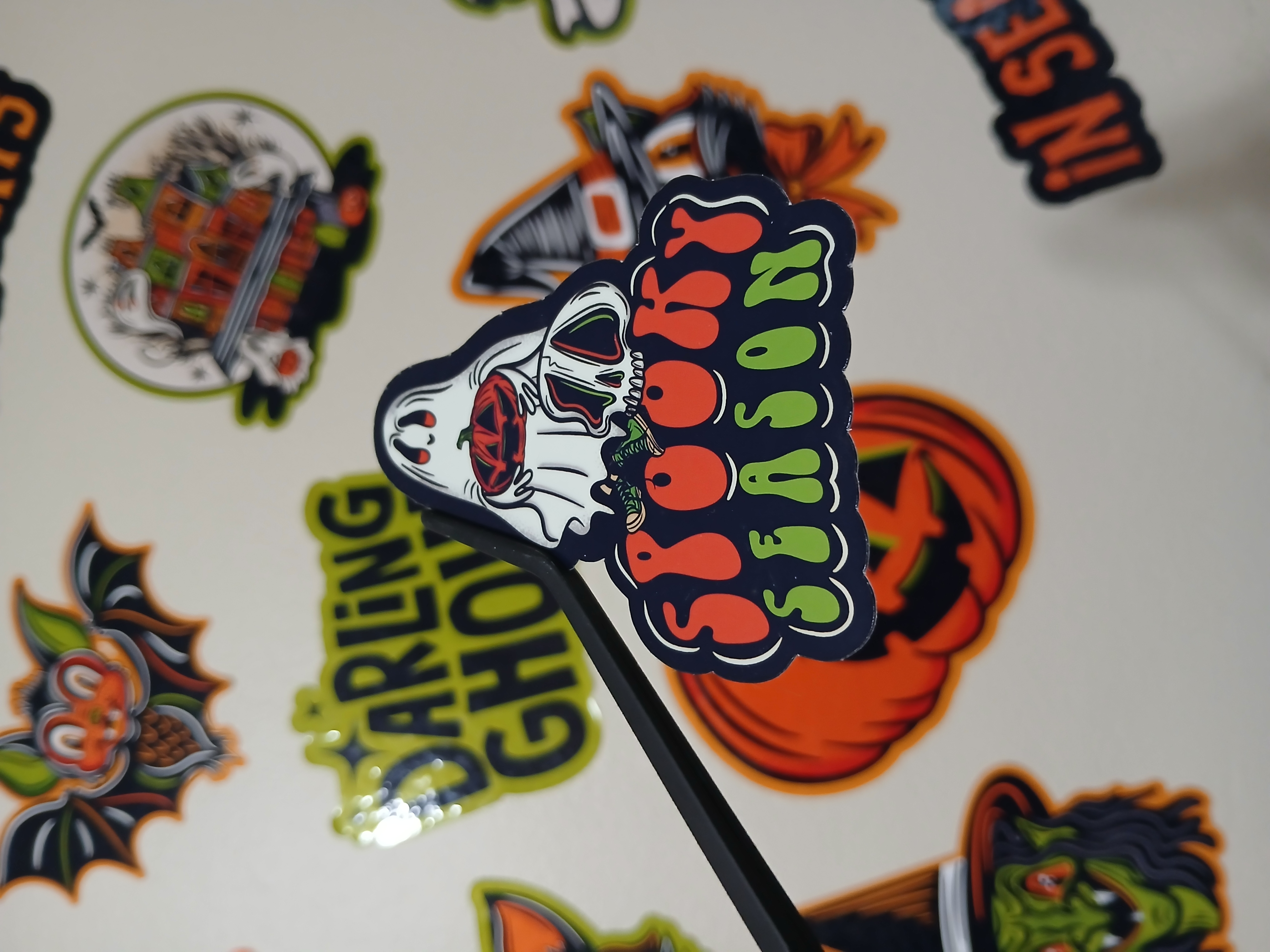Spooky Season Cute Halloween Sheet Ghost, Skull Vinyl Decal Sticker