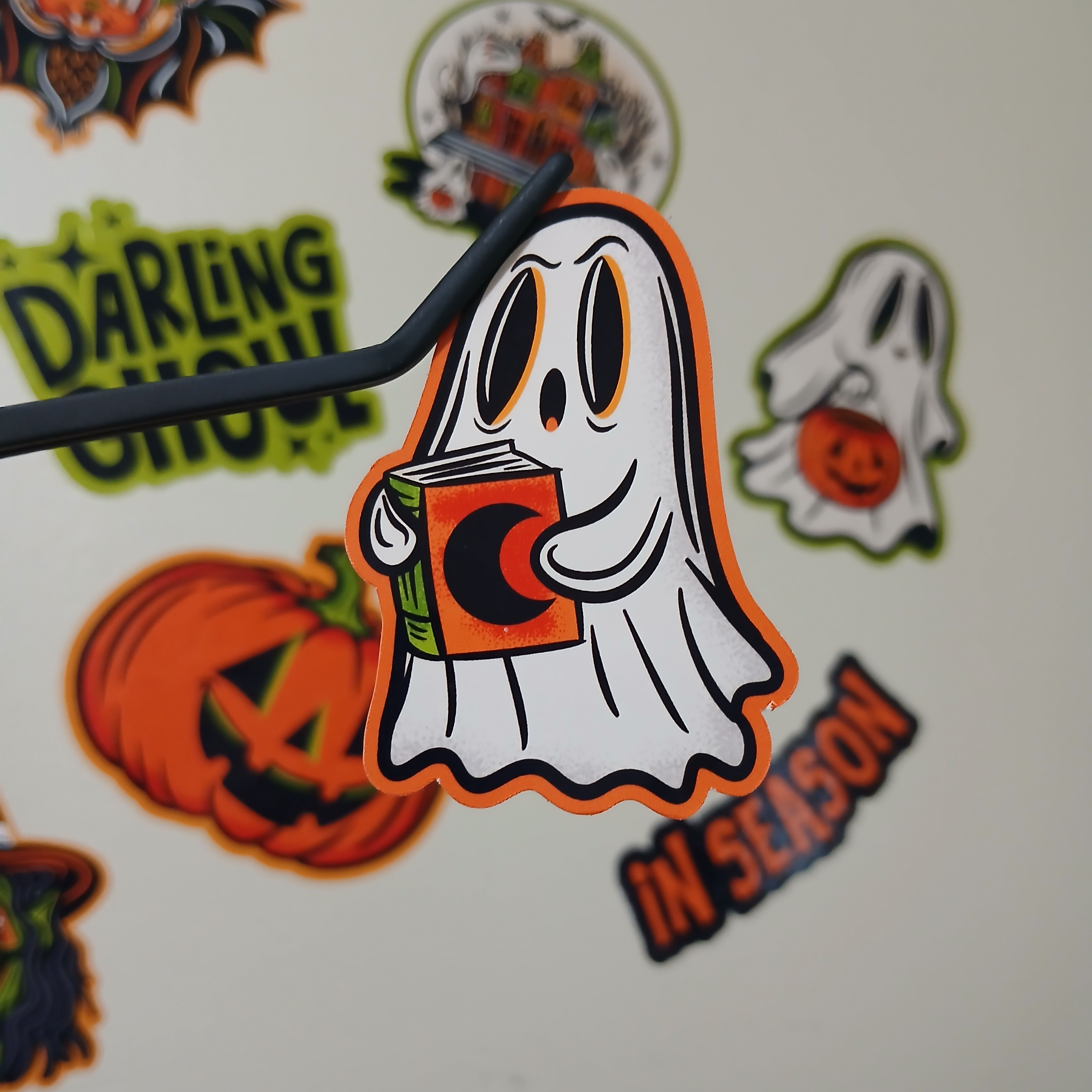 Spooky Season Cute Halloween Bookish Ghost Vinyl Decal Sticker