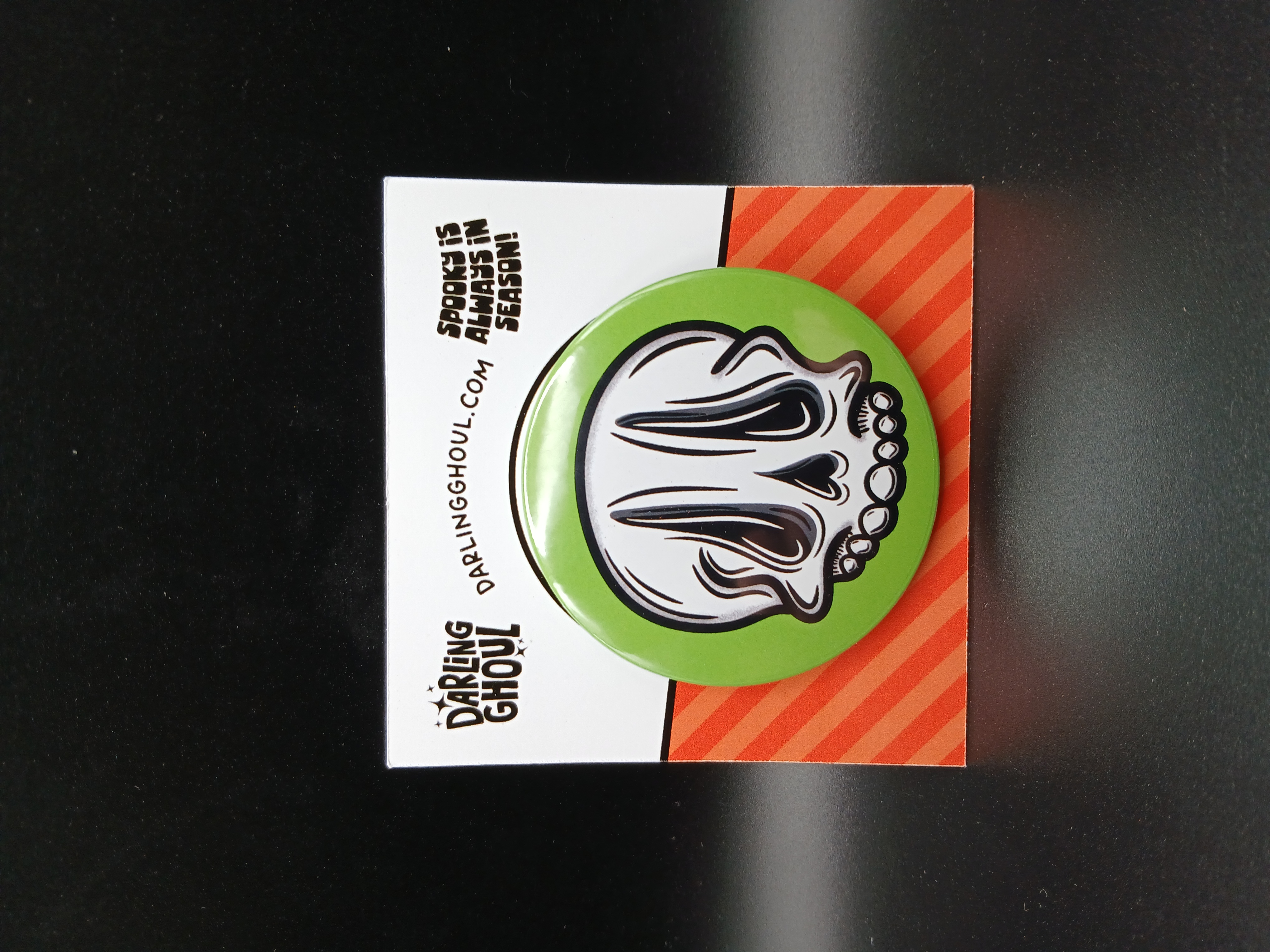 Spooky Season Cute Halloween Skull Pinback Button Badge