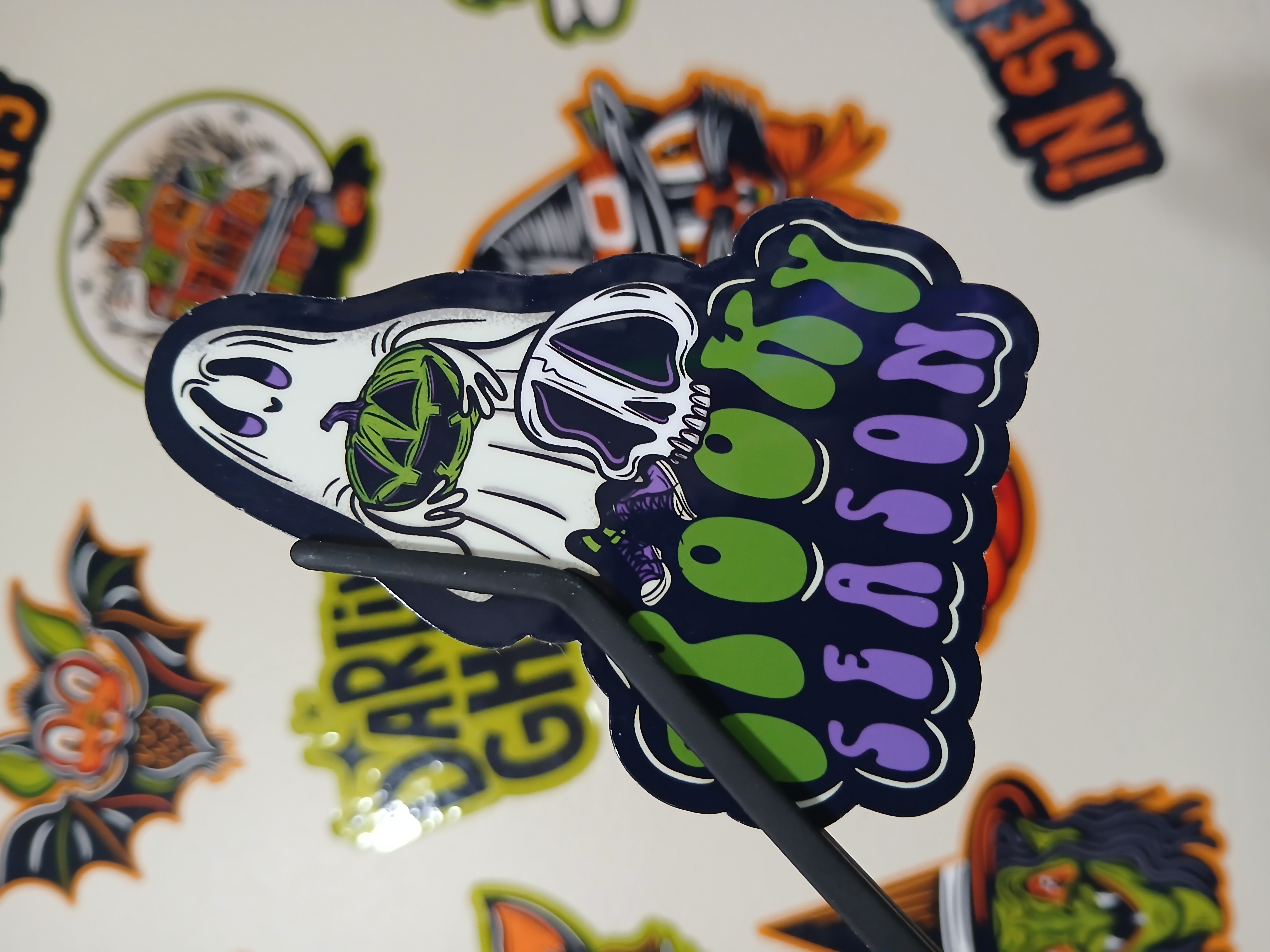 Spooky Season Cute Halloween Sheet Ghost, Skull Vinyl Decal Sticker