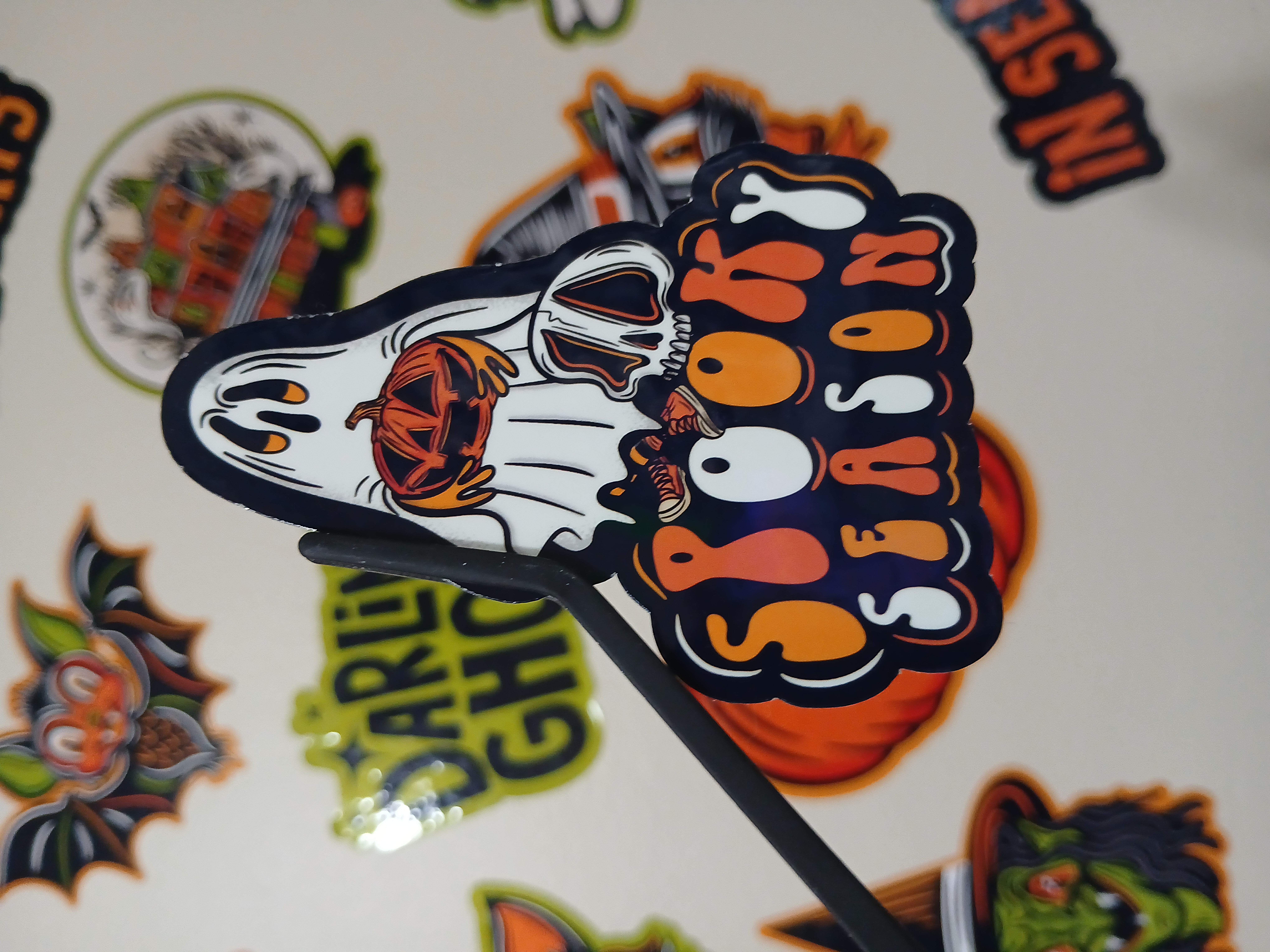 Spooky Season Cute Halloween Sheet Ghost, Skull Vinyl Decal Sticker