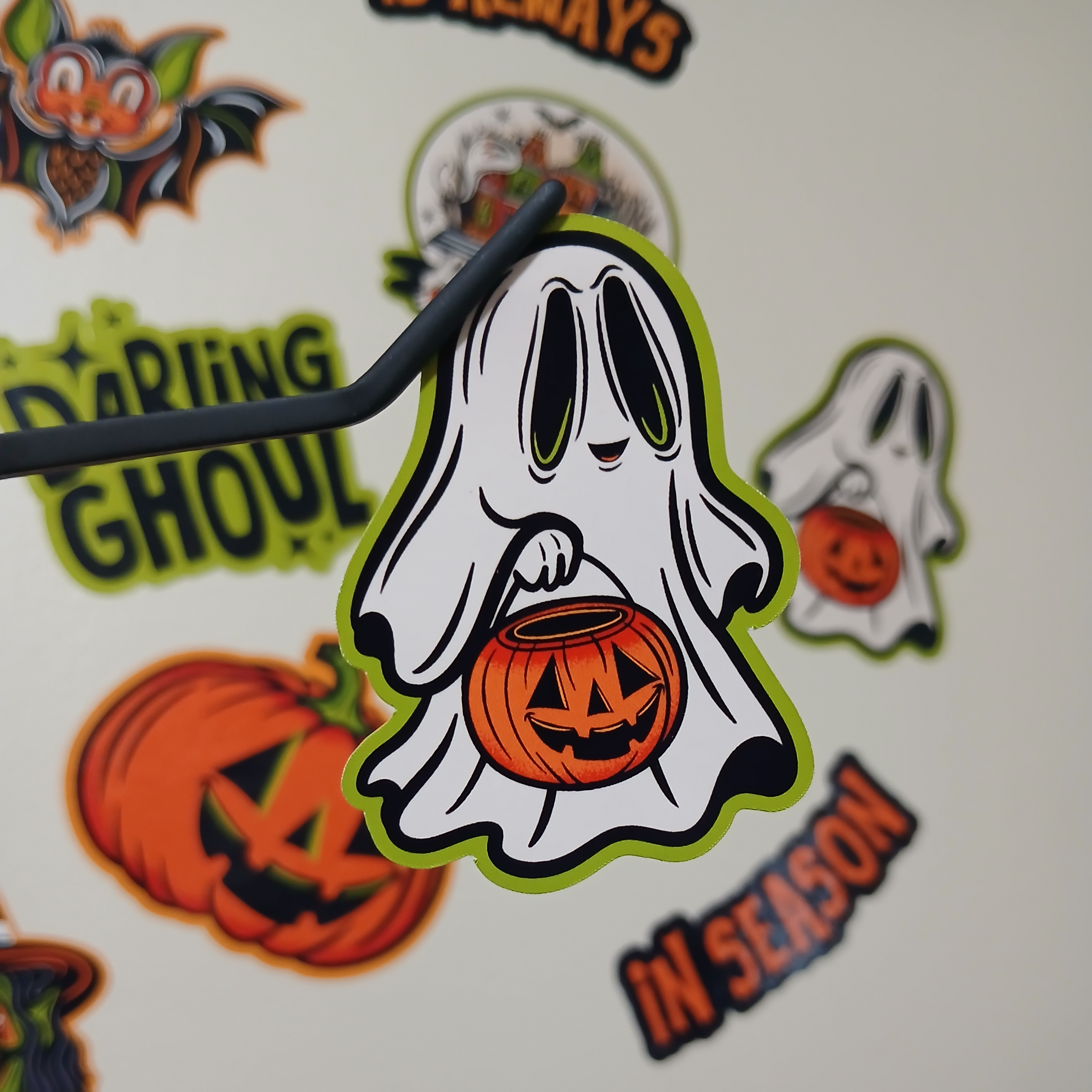 Spooky Season Cute Halloween Ghost Jack-o-Lantern Pumpkin Vinyl Decal Sticker