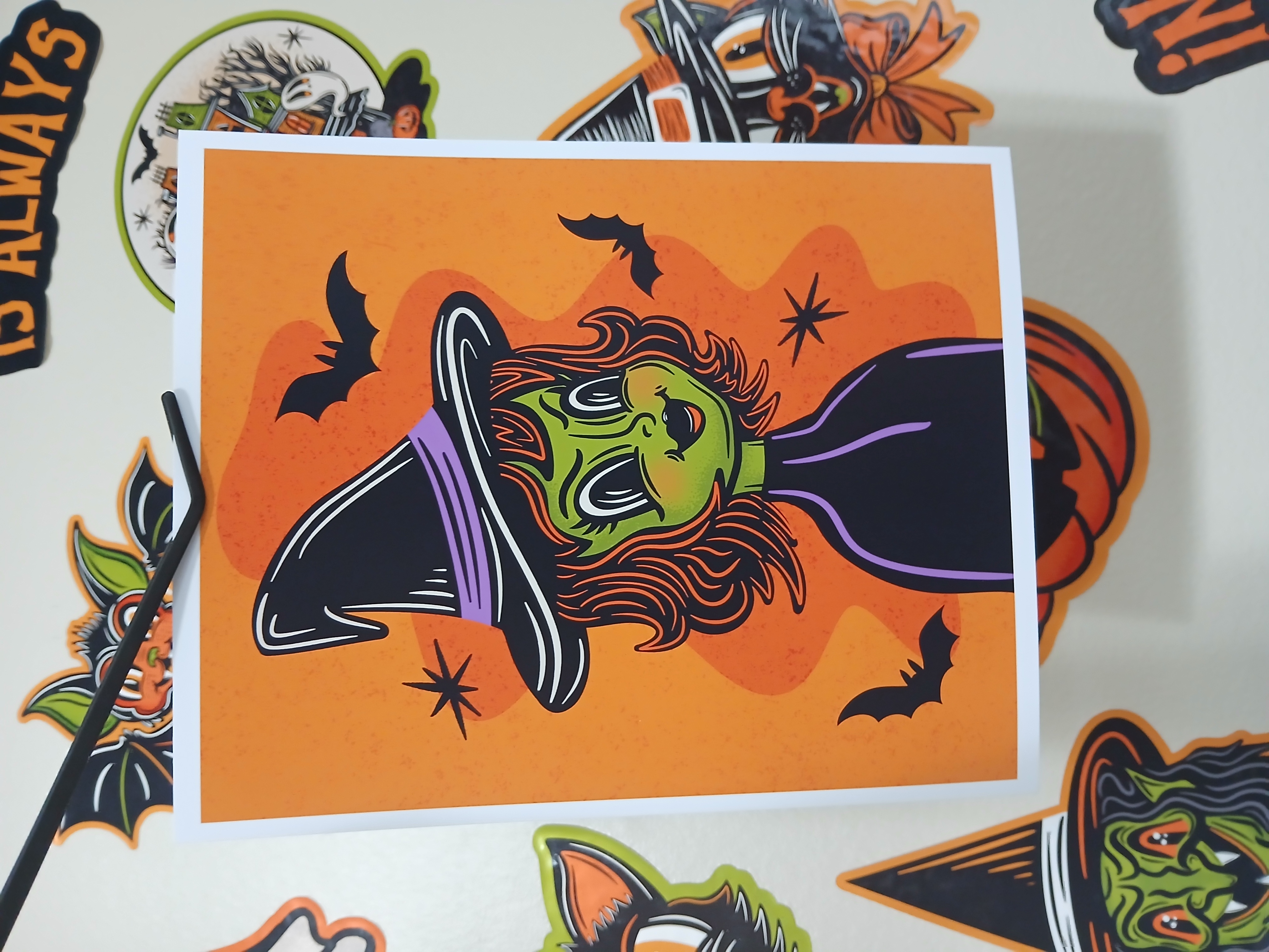 Spooky Season Cute Witch Halloween Wall Decor Art Print
