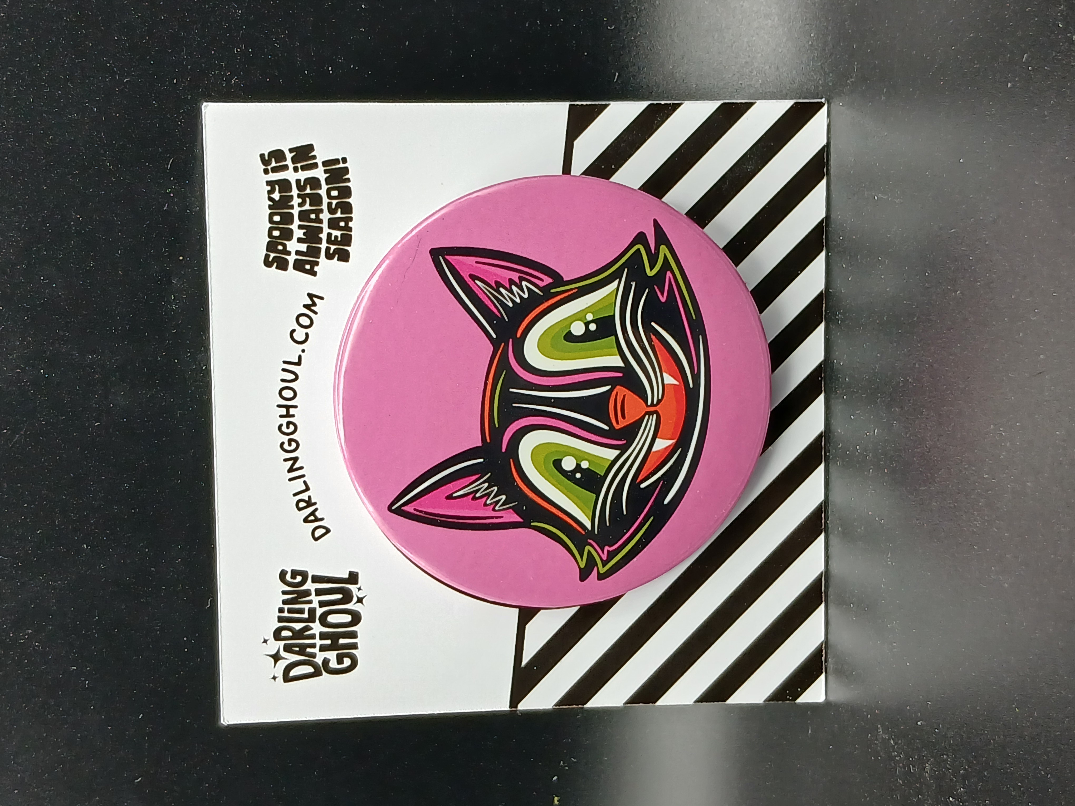 Spooky Season Cute Halloween Black Cat Pinback Button Badge