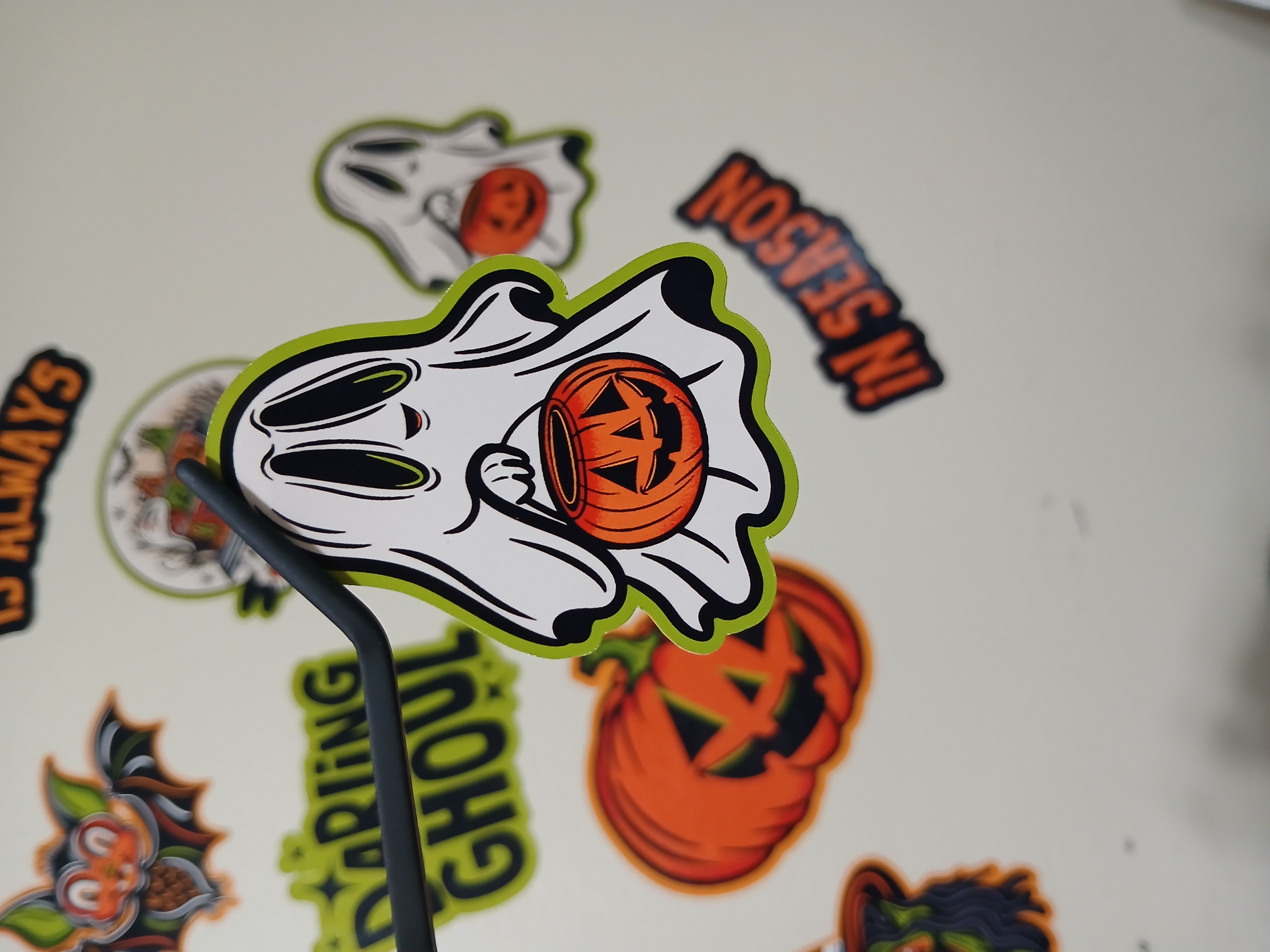 Spooky Season Cute Halloween Ghost Jack-o-Lantern Pumpkin Vinyl Decal Sticker
