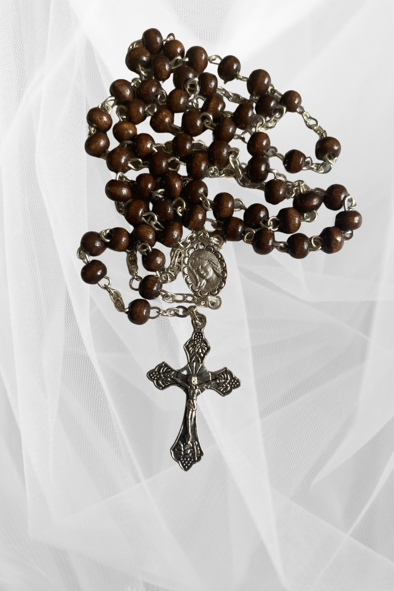  Rosary Beads with Metal Crucifix of Jesus and Mary.