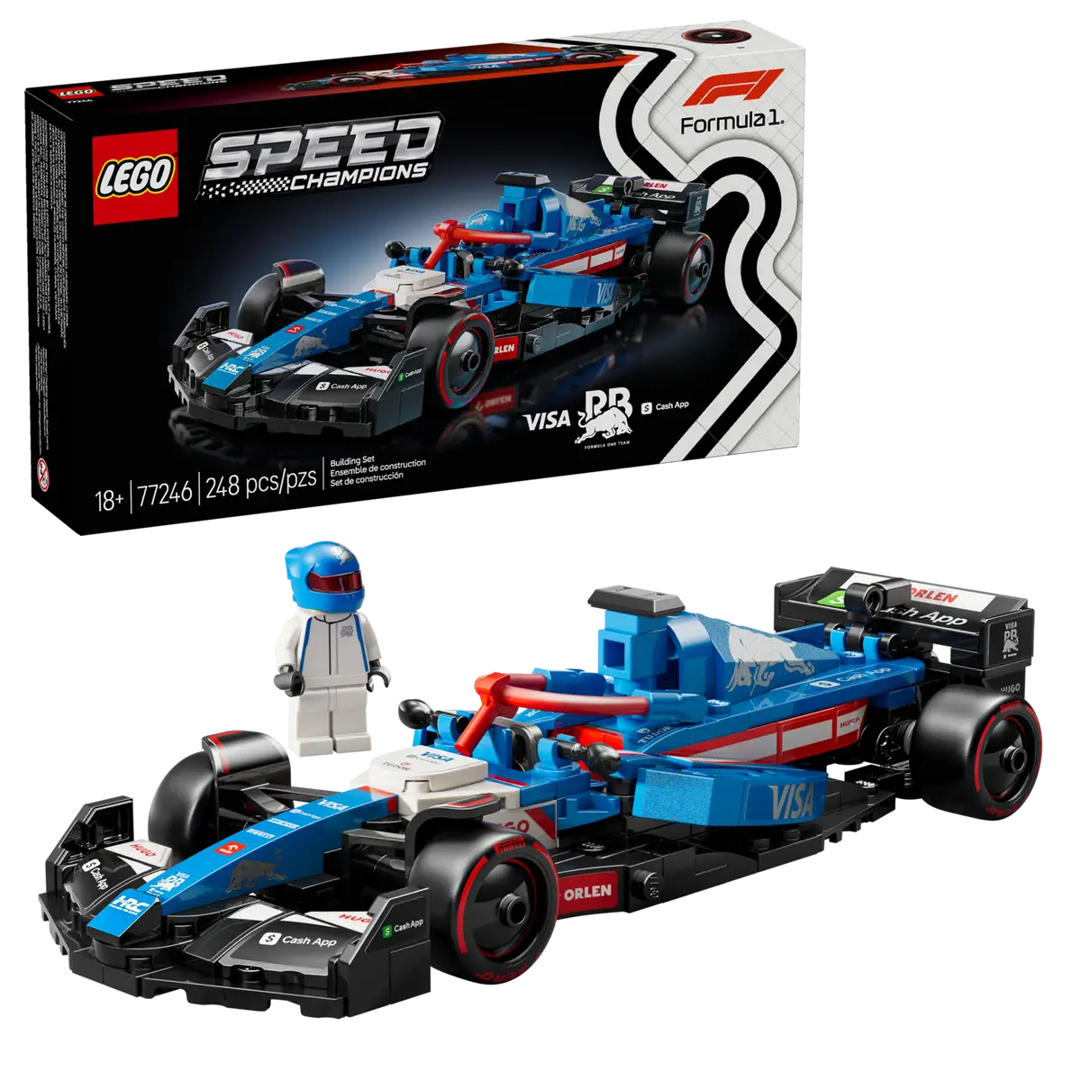 Set LEGO Auto de Carreras Visa Cash App RB VCARB01 Oficial