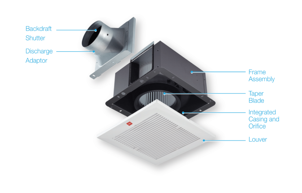 KDK 17CUH – 6" Ceiling Mounted Exhaust Fan