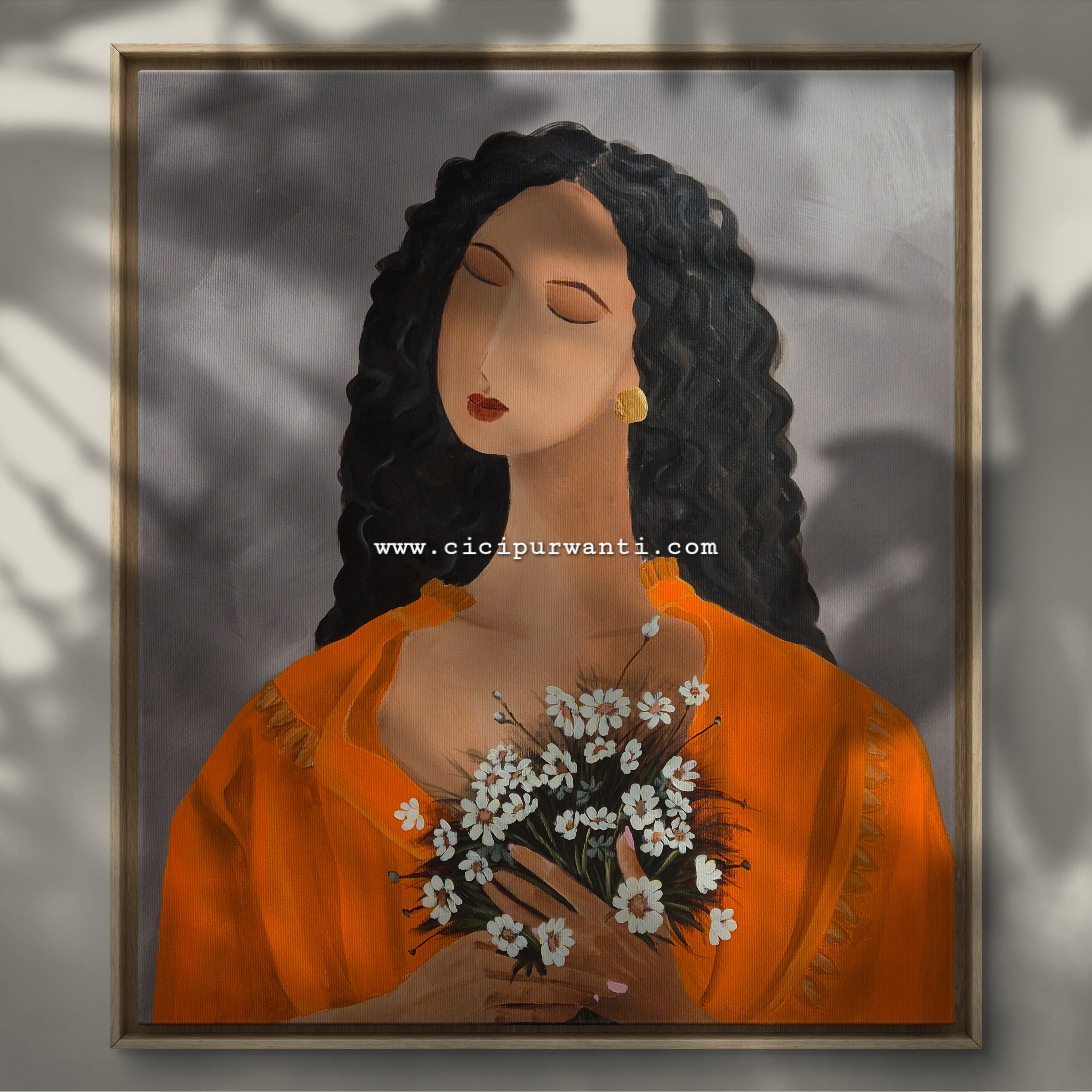 Woman with Daisy flower