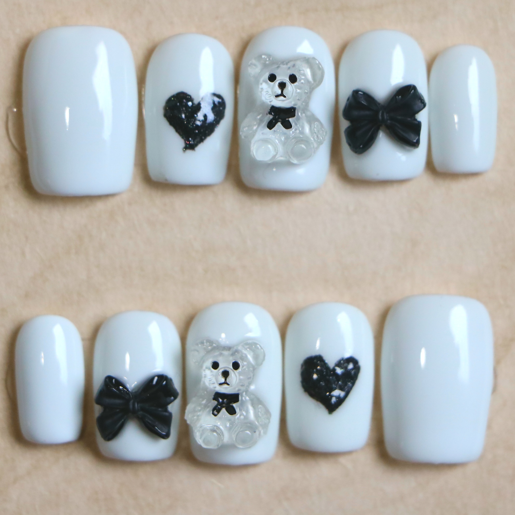 Cute Teddy Bear Nail Art Set