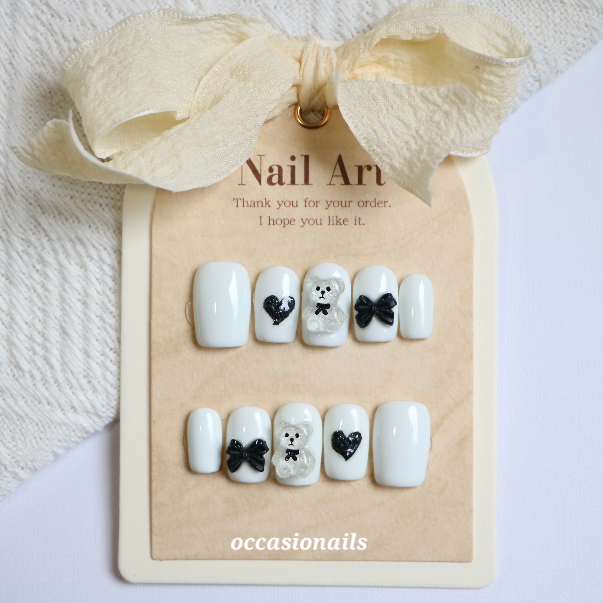 Cute Teddy Bear Nail Art Set