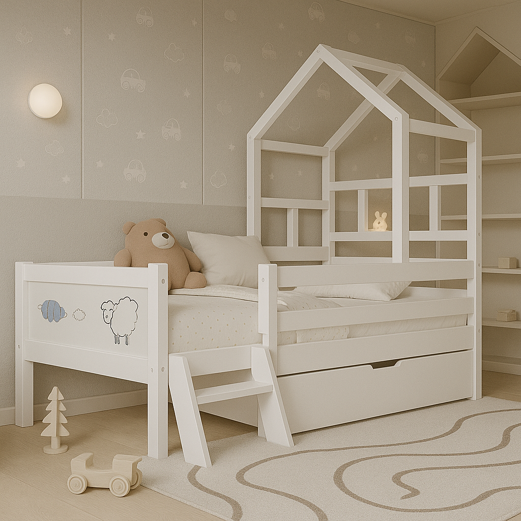 House Bed with Storage Drawers