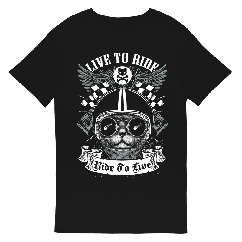 Gato Motociclista | T-Shirt Homem