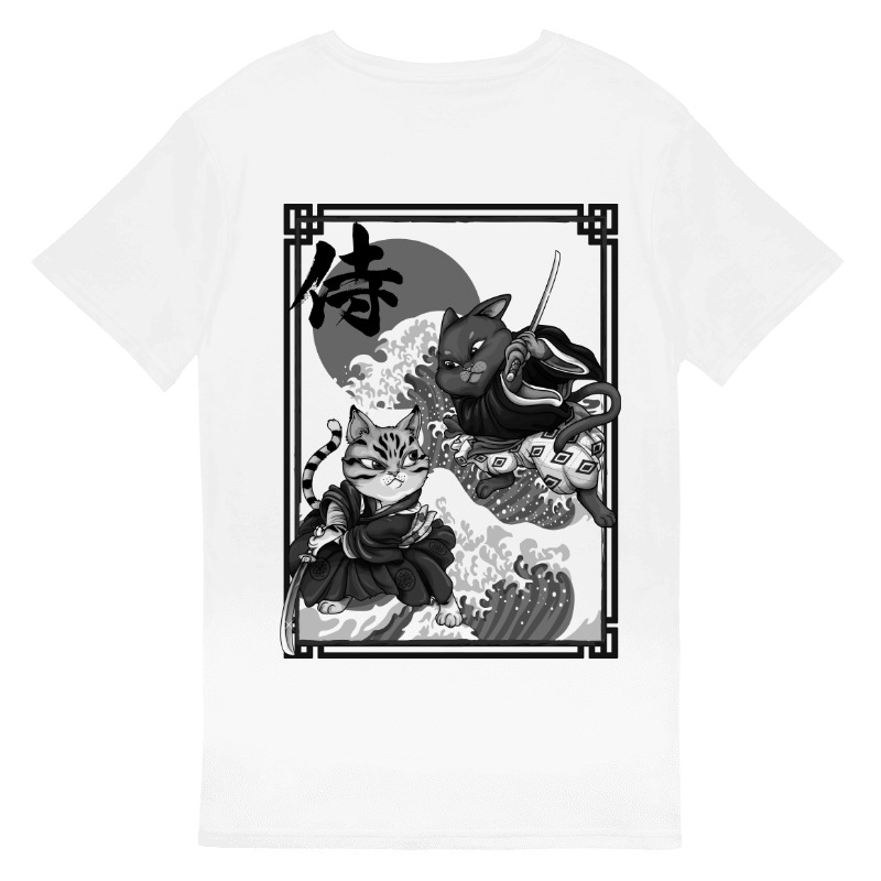 Gatos Samurai | T-Shirt Homem