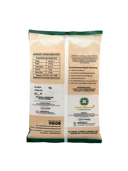 Organic Whole Wheat Flour (Lokwan) - 1 Kg