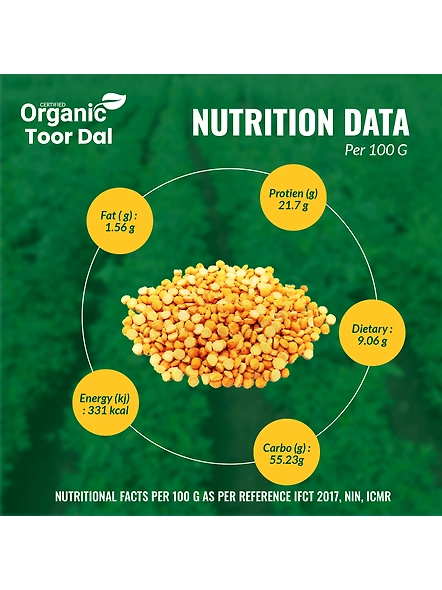 Organic Toor Dal /Arhar Dal  -- 1Kg 