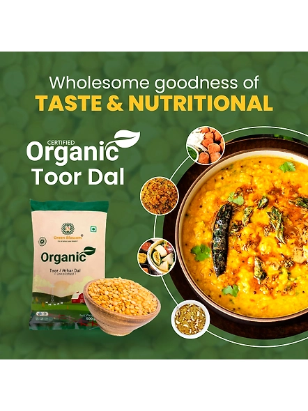 Organic Toor Dal  (GB)  |  Unpolished  | - 1Kg 