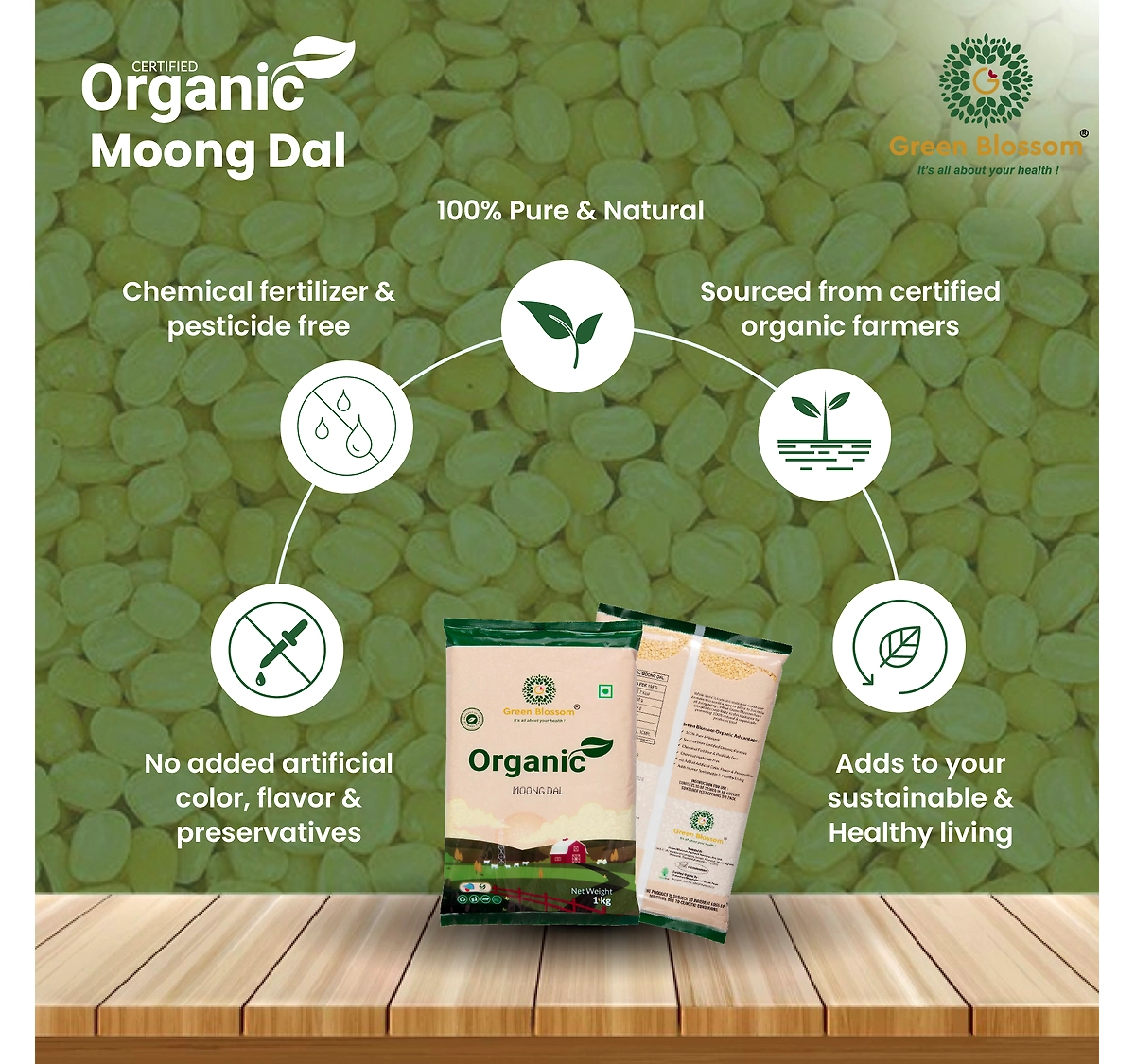 Organic Moong Dal  - 1 Kg