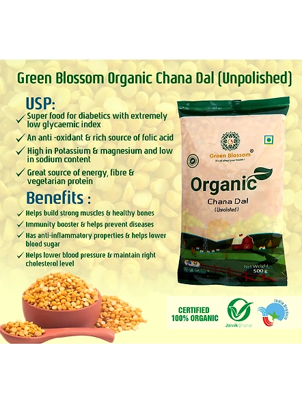 Organic Chana Dal  - 500 Gm