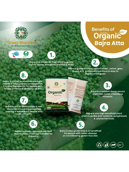 Organic Bajra Atta / Pearl Millet Flour - 1 Kg 