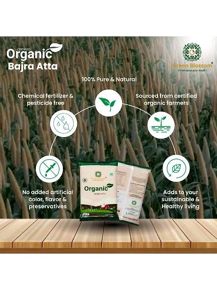 Organic Bajra Atta / Pearl Millet Flour - 1 Kg 