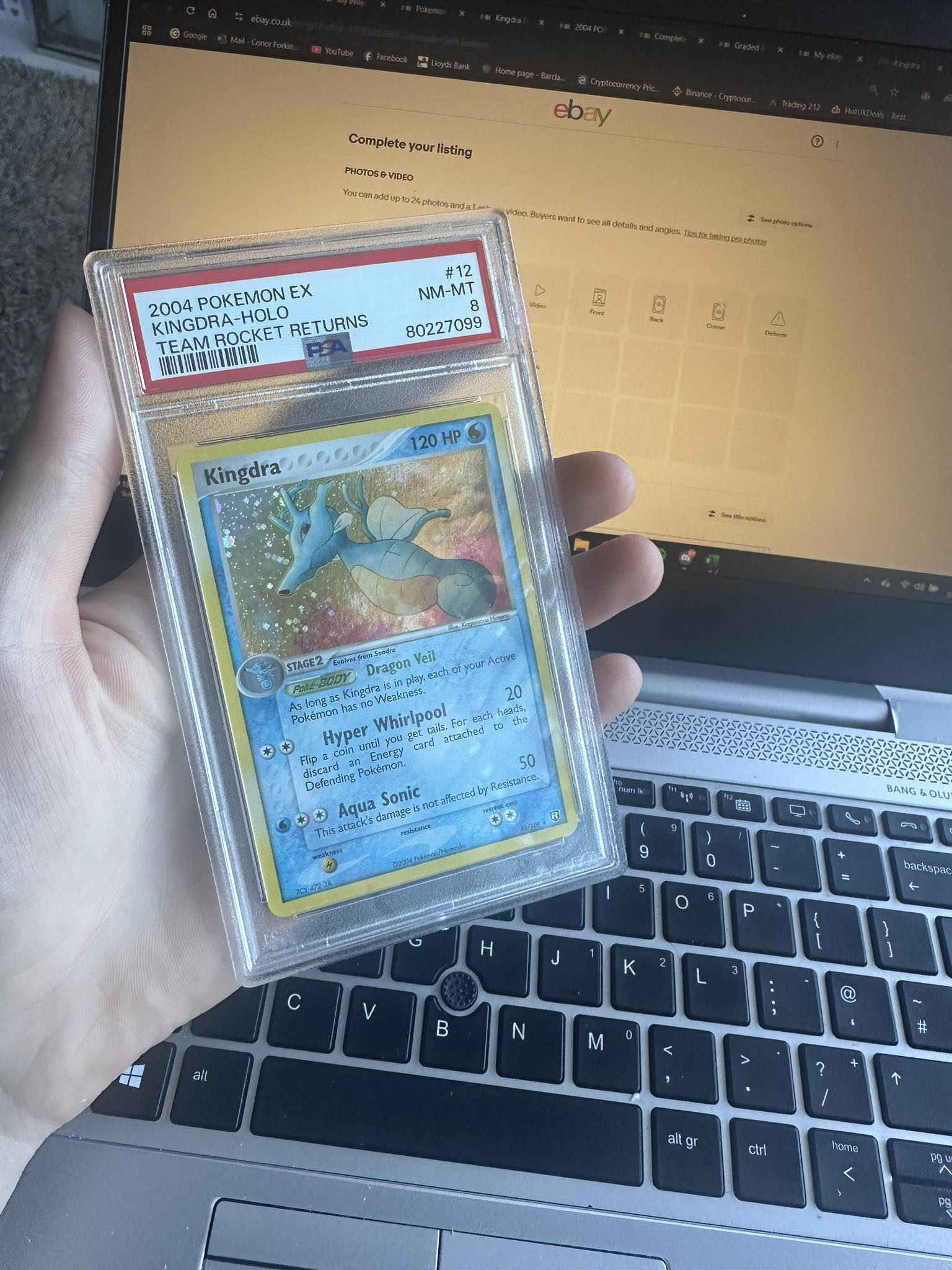 2004 Pokémon EX Team Rocket Returns – Kingdra #12/109 Holo | PSA 8 NM-MINT