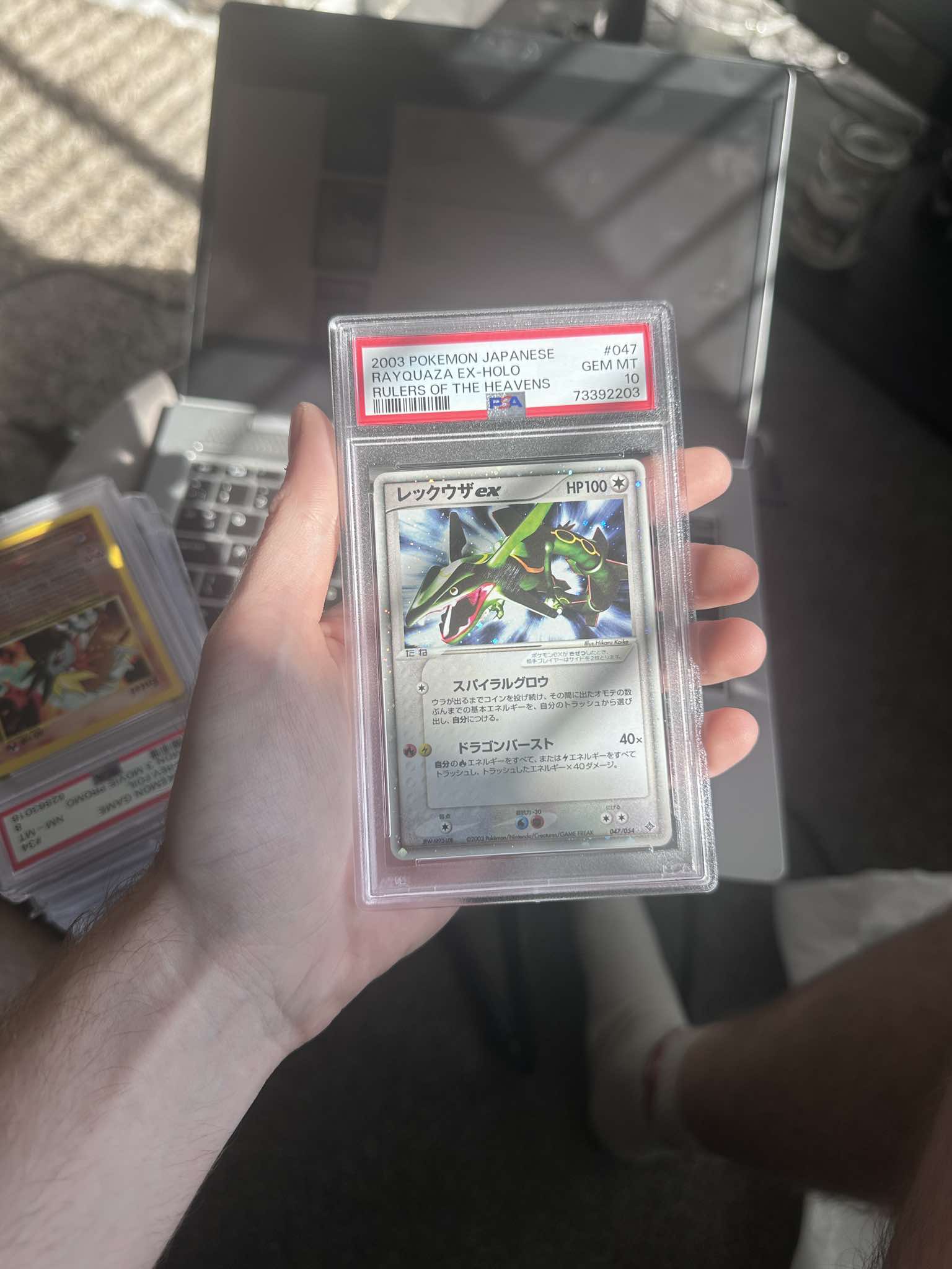 2003 Pokémon Japanese Rulers of the Heavens – Rayquaza EX Holo #047/054 | PSA 10