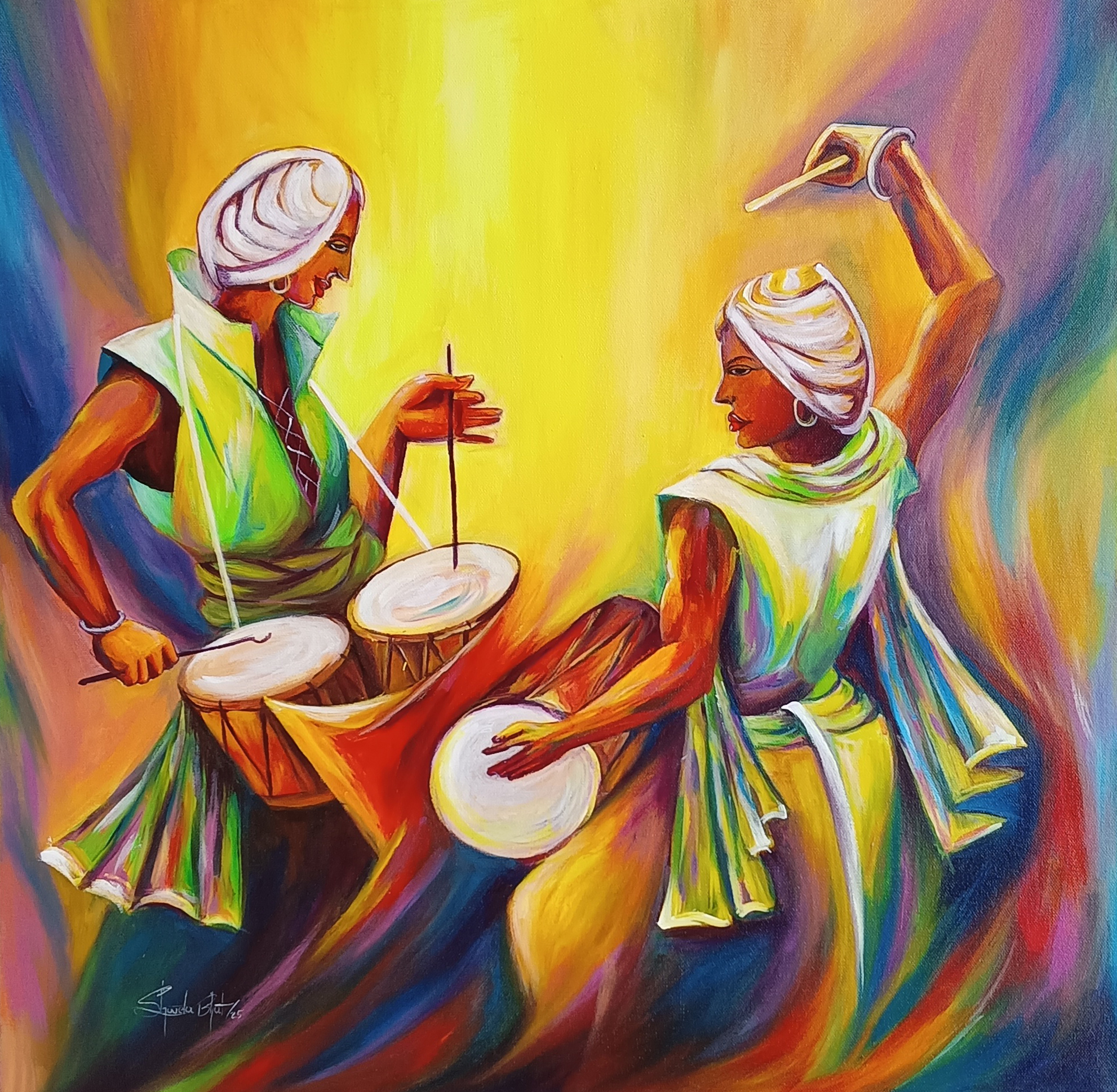 Vibrant Traditional Drummers