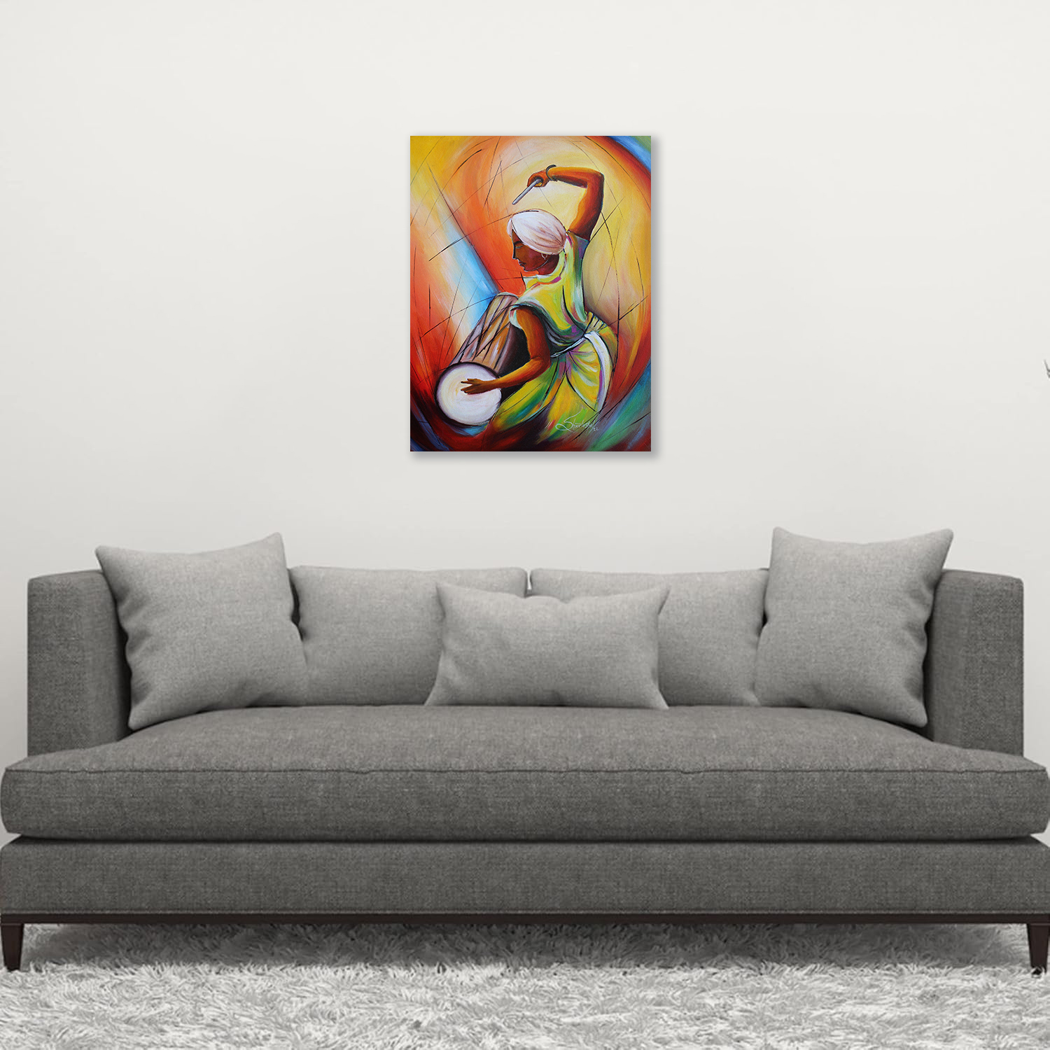 Vibrant Percussionist Painting