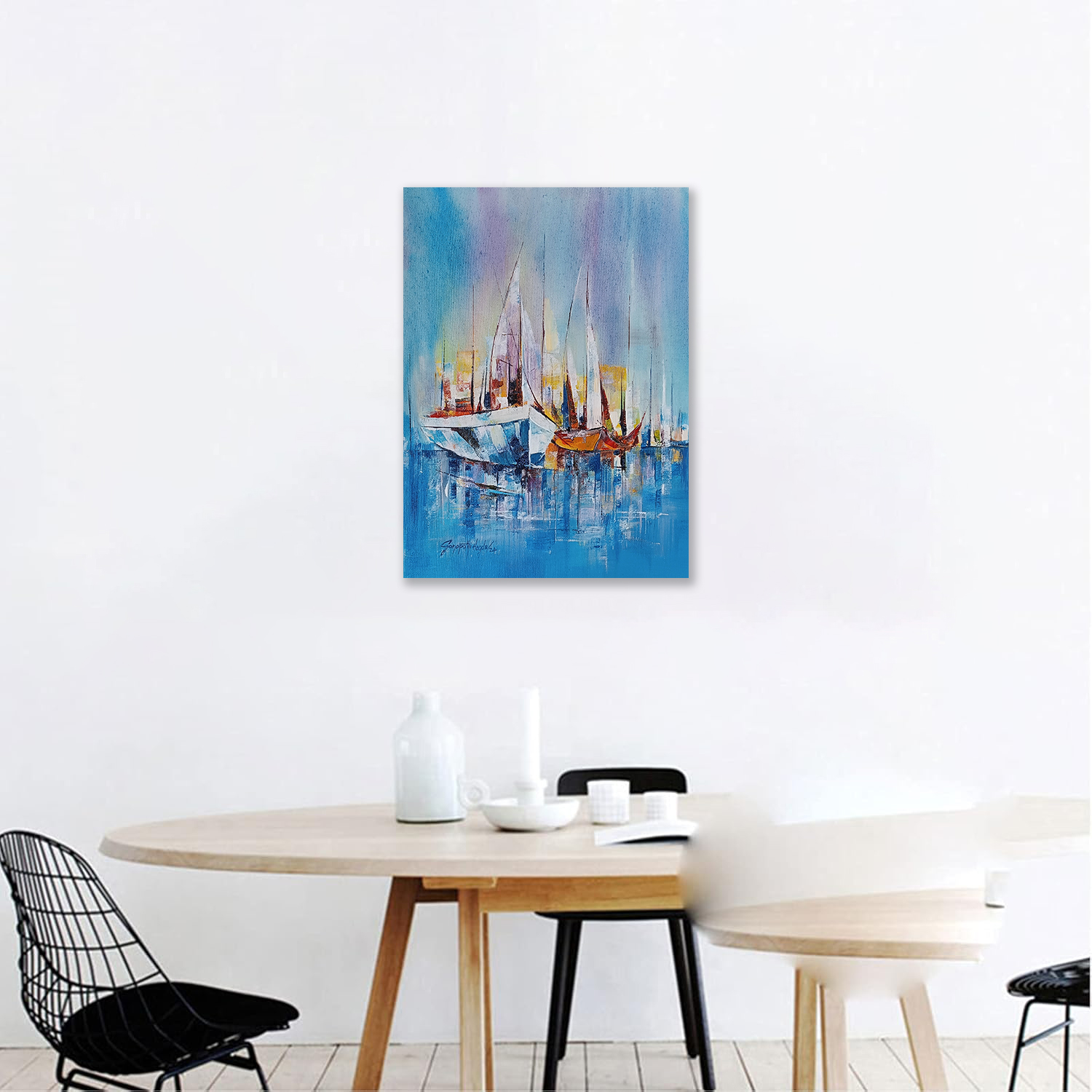 Abstract Sailboat Painting