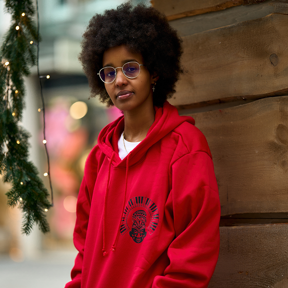 Amabenz Red Oversized Hoodie