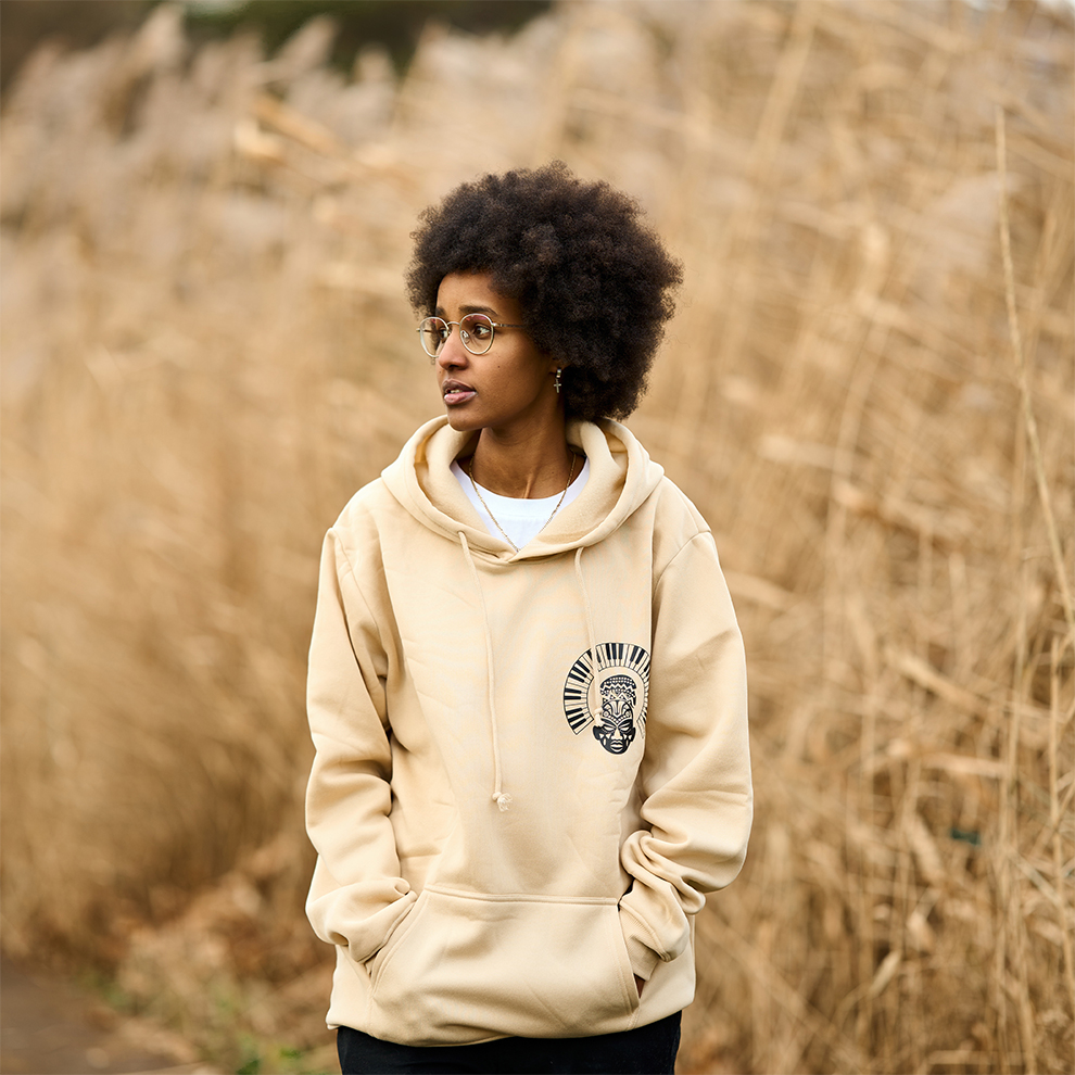Amabenz Beige Graphic Hoodie