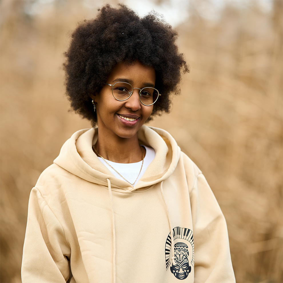 Amabenz Beige Graphic Hoodie