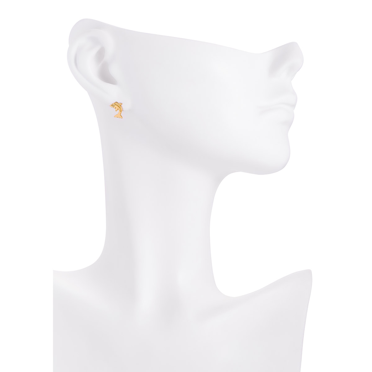 Aretes con baño de Oro 18K Cono de Nieve y Delfín