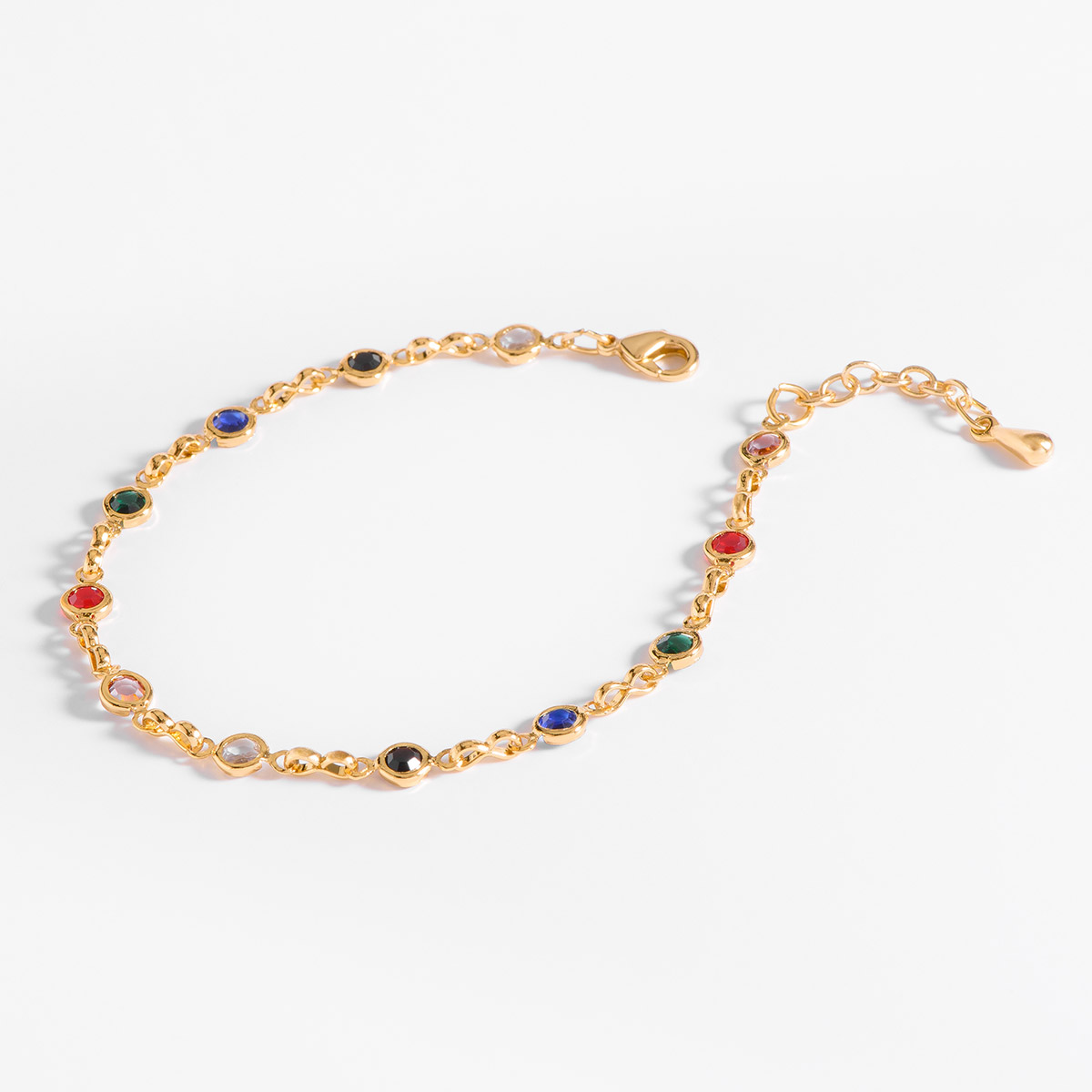 Pulsera en baño de oro 18k con piedras multicolor elegantes