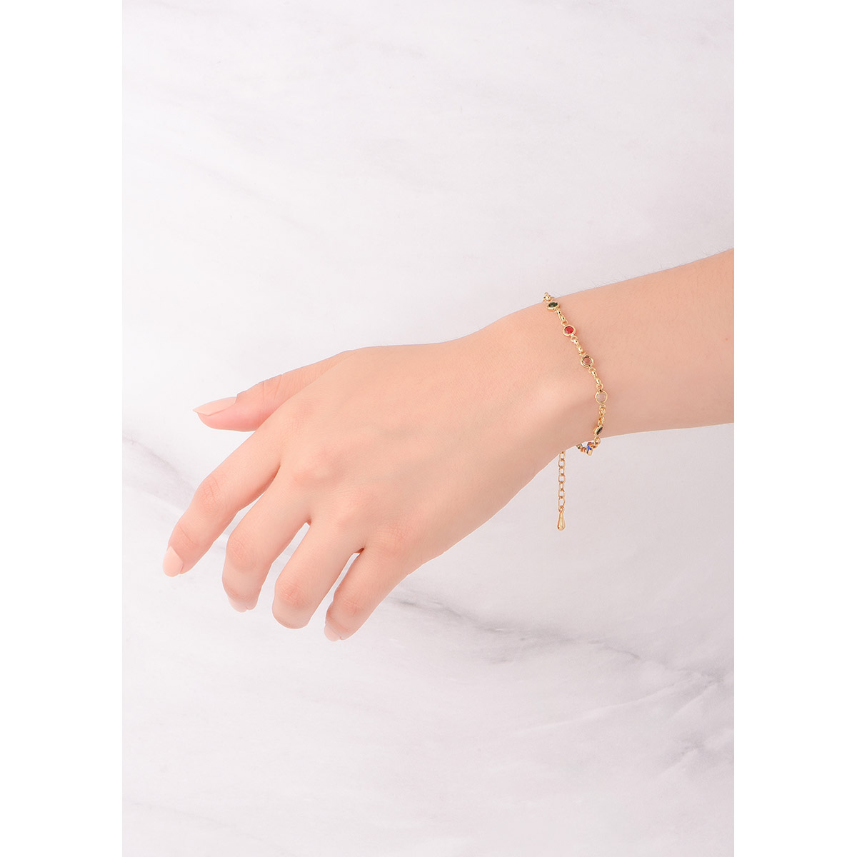 Pulsera en baño de oro 18k con piedras multicolor elegantes