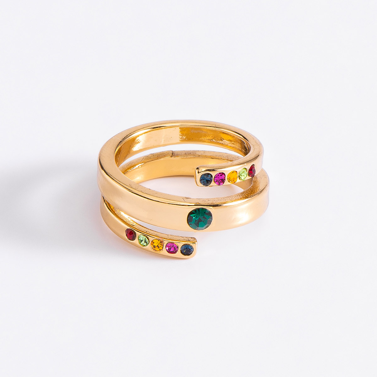 Anillo con piedras de colores