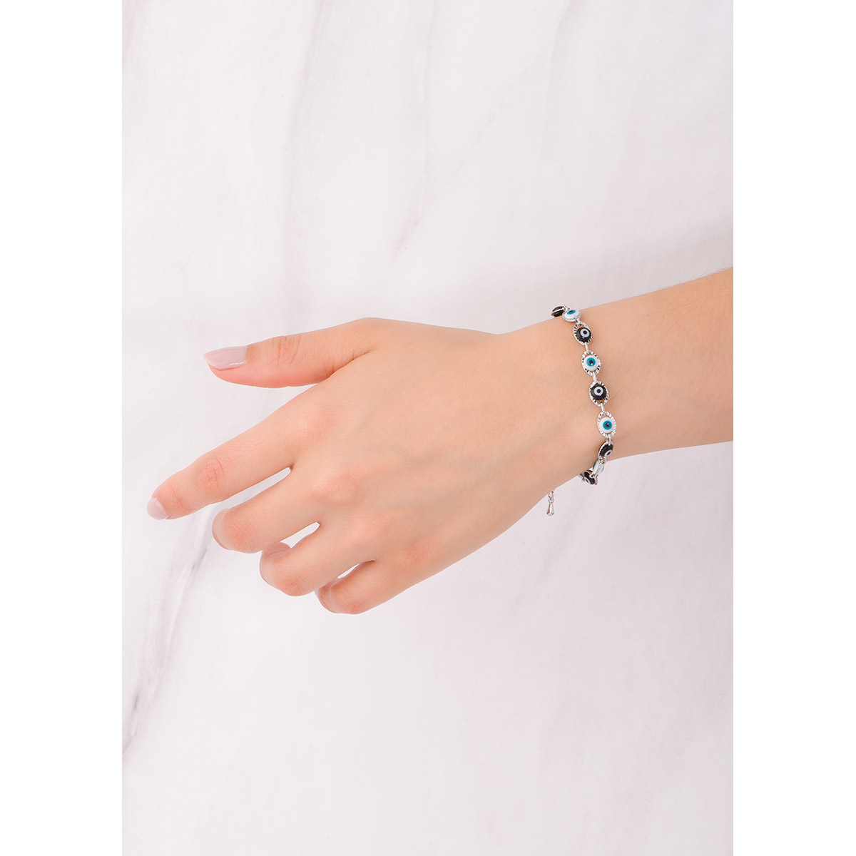 Pulsera de Ojo Turco en Baño de Platino