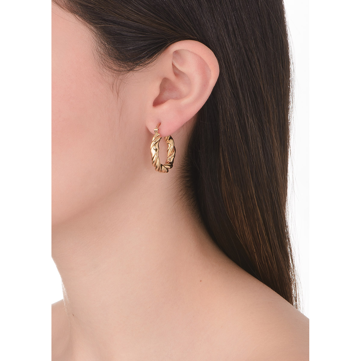 Aretes de aro trenzado dorado