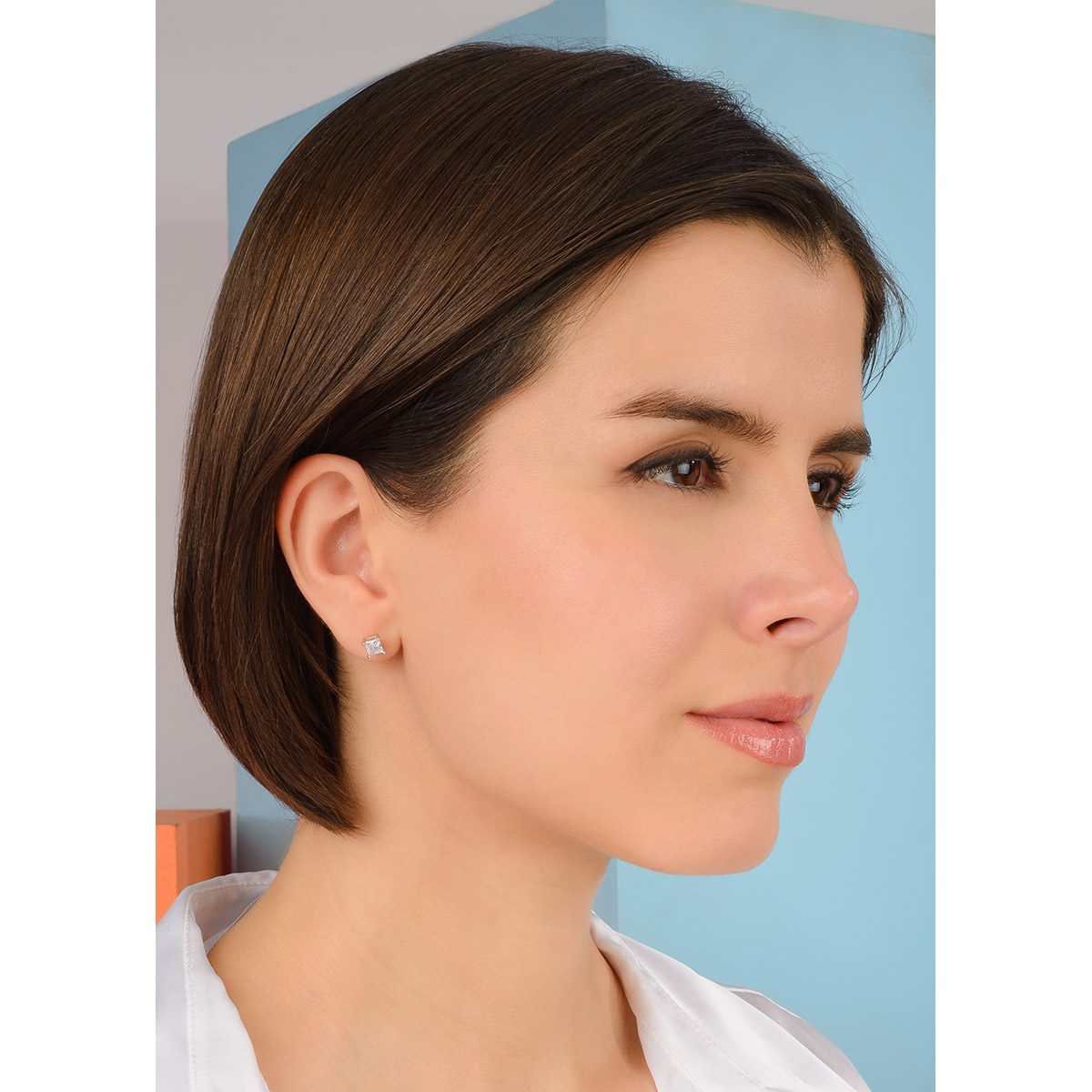 Aretes con poste y Diamonice® en tono cristal