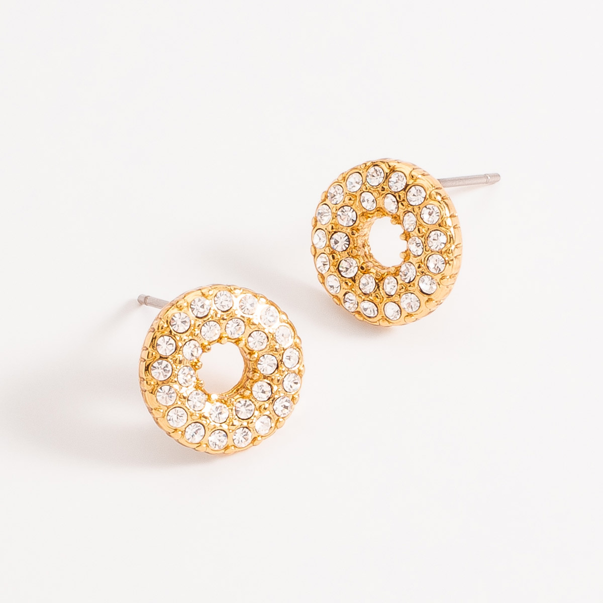Aretes circulares con incrustaciones de cristal