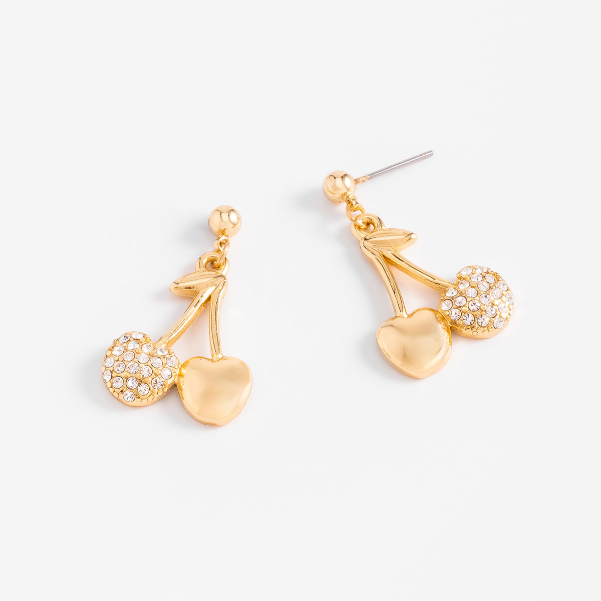 Pendientes de cereza dorados con 4 baños de oro