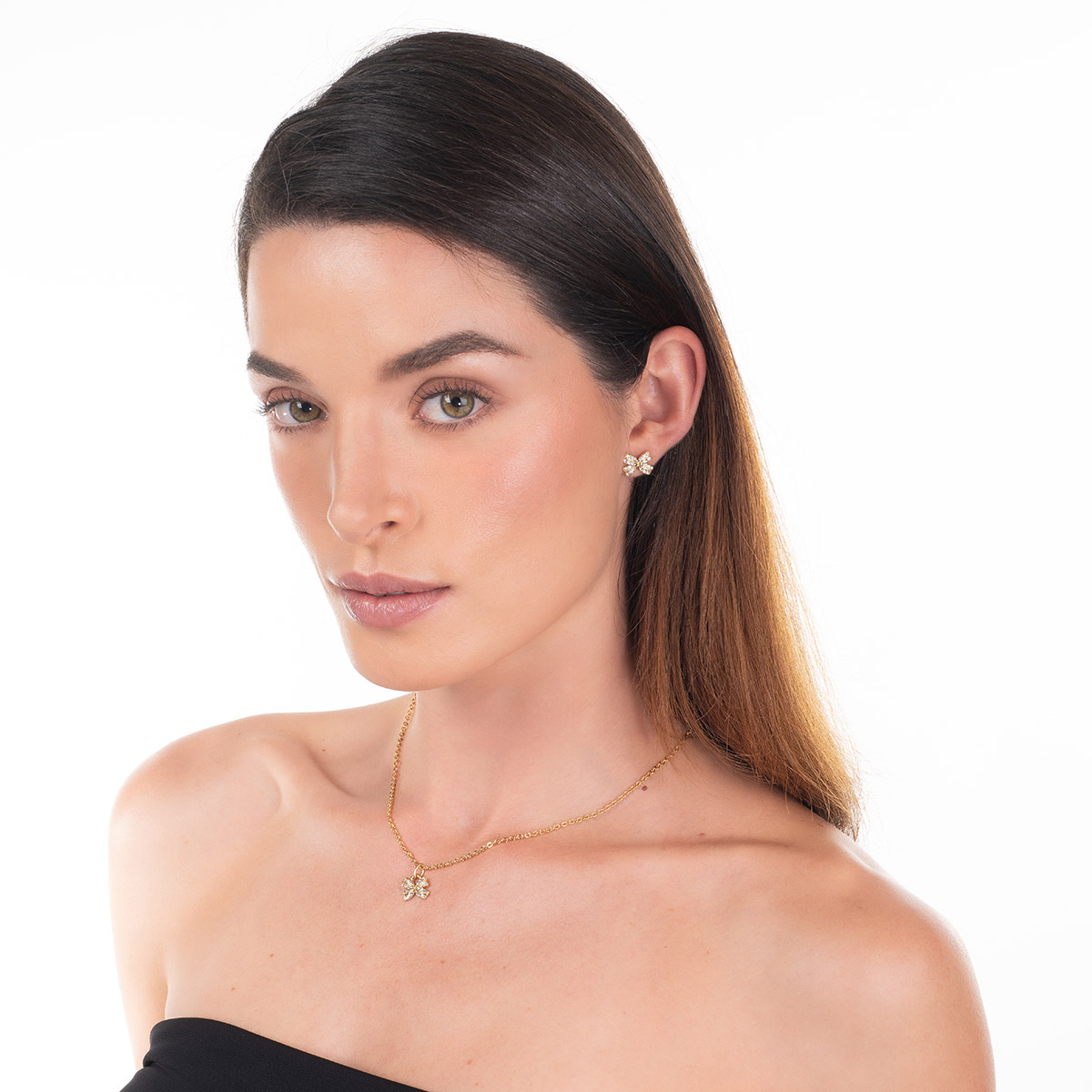 Pendientes de lazo dorados con 4 baños de oro