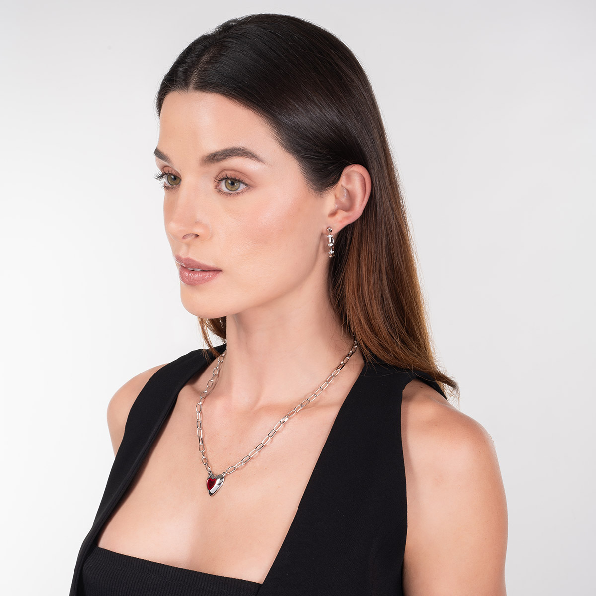 Aretes de aro plateados