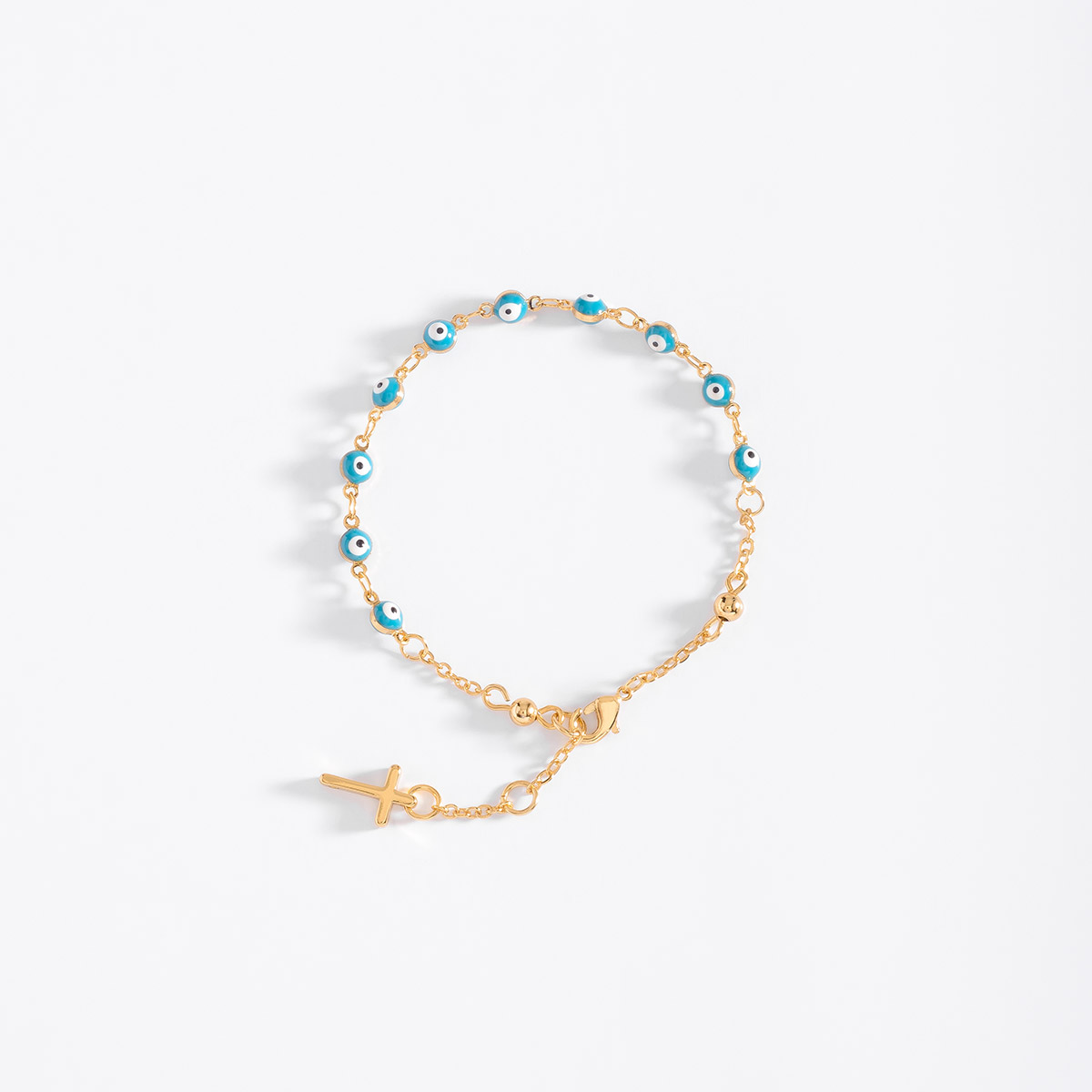 Pulsera de ojo turco dorada con 4 baños de oro de 18k