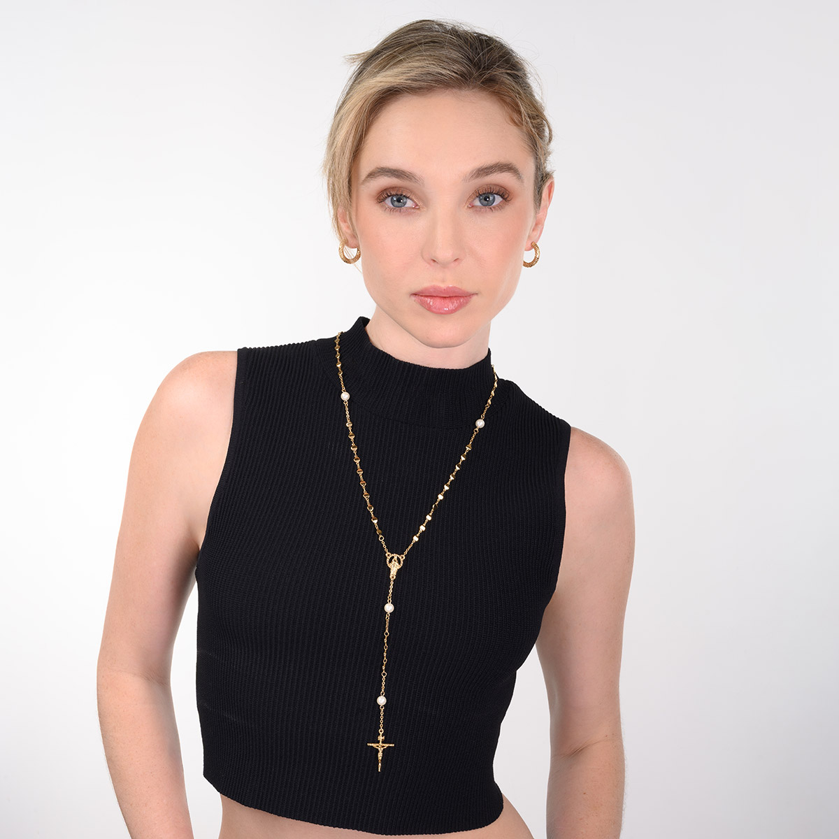 Aros dorados texturizados con 4 baños de oro