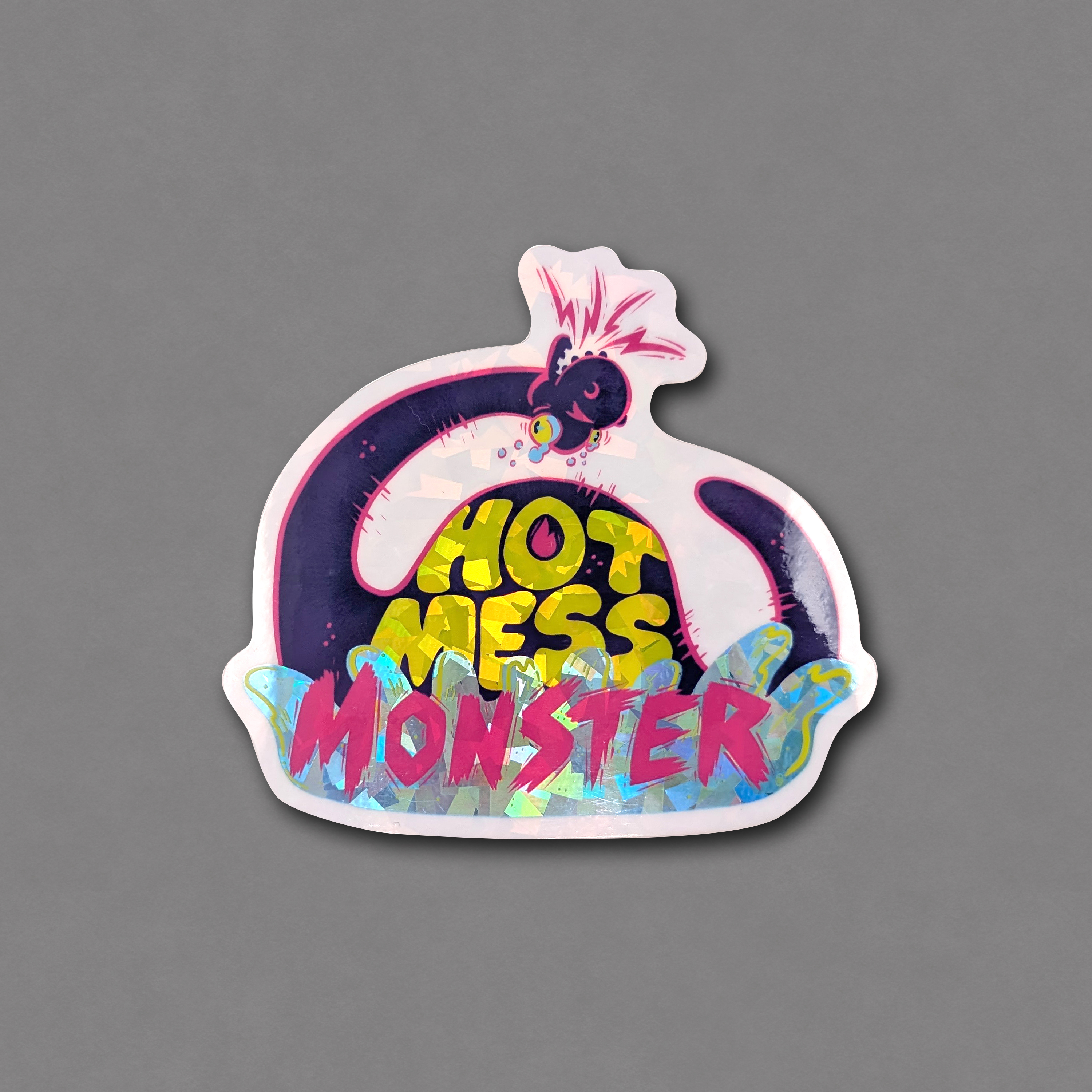 Hot Mess Monster Holo Sticker