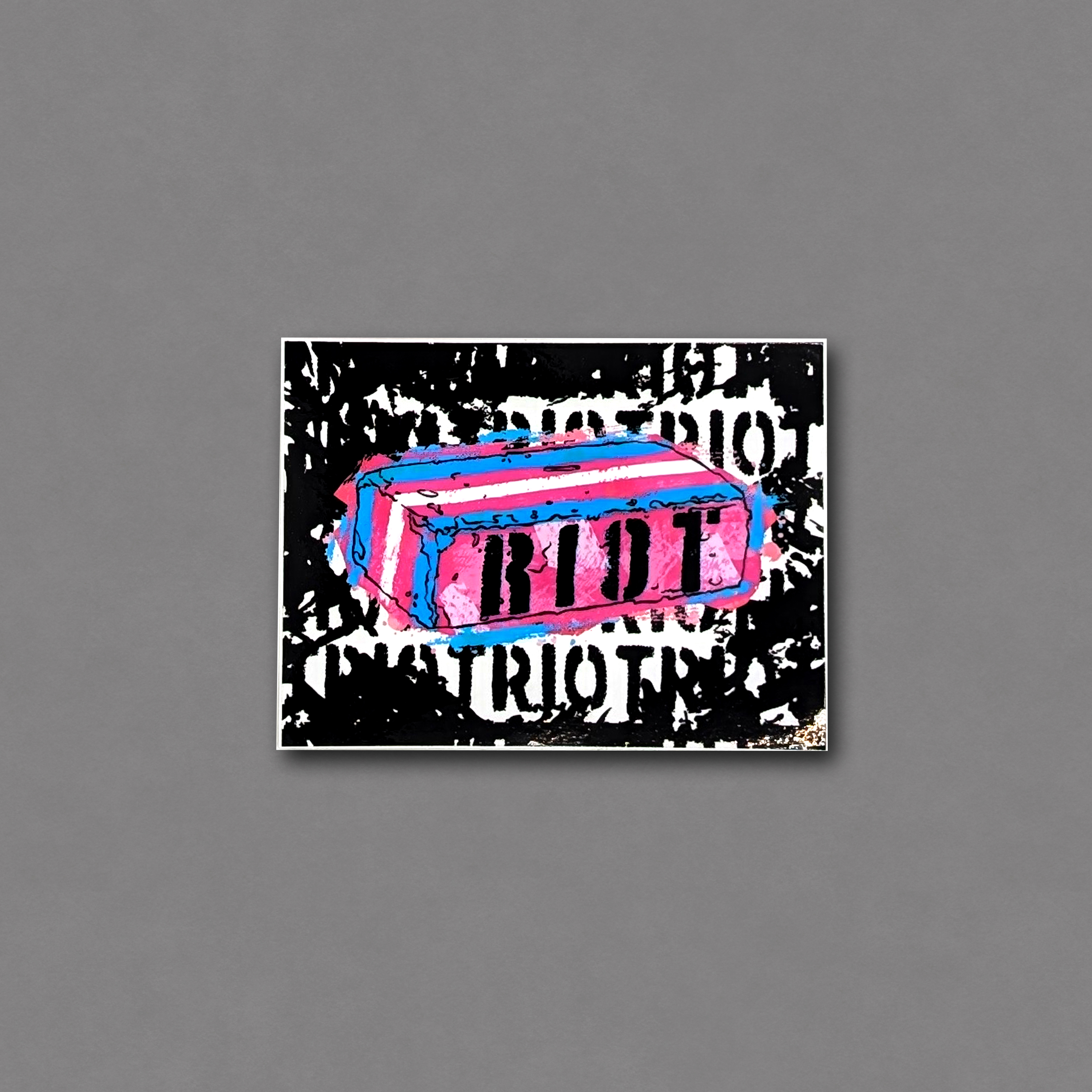 Trans Brick Riot Semi-Clear Sticker