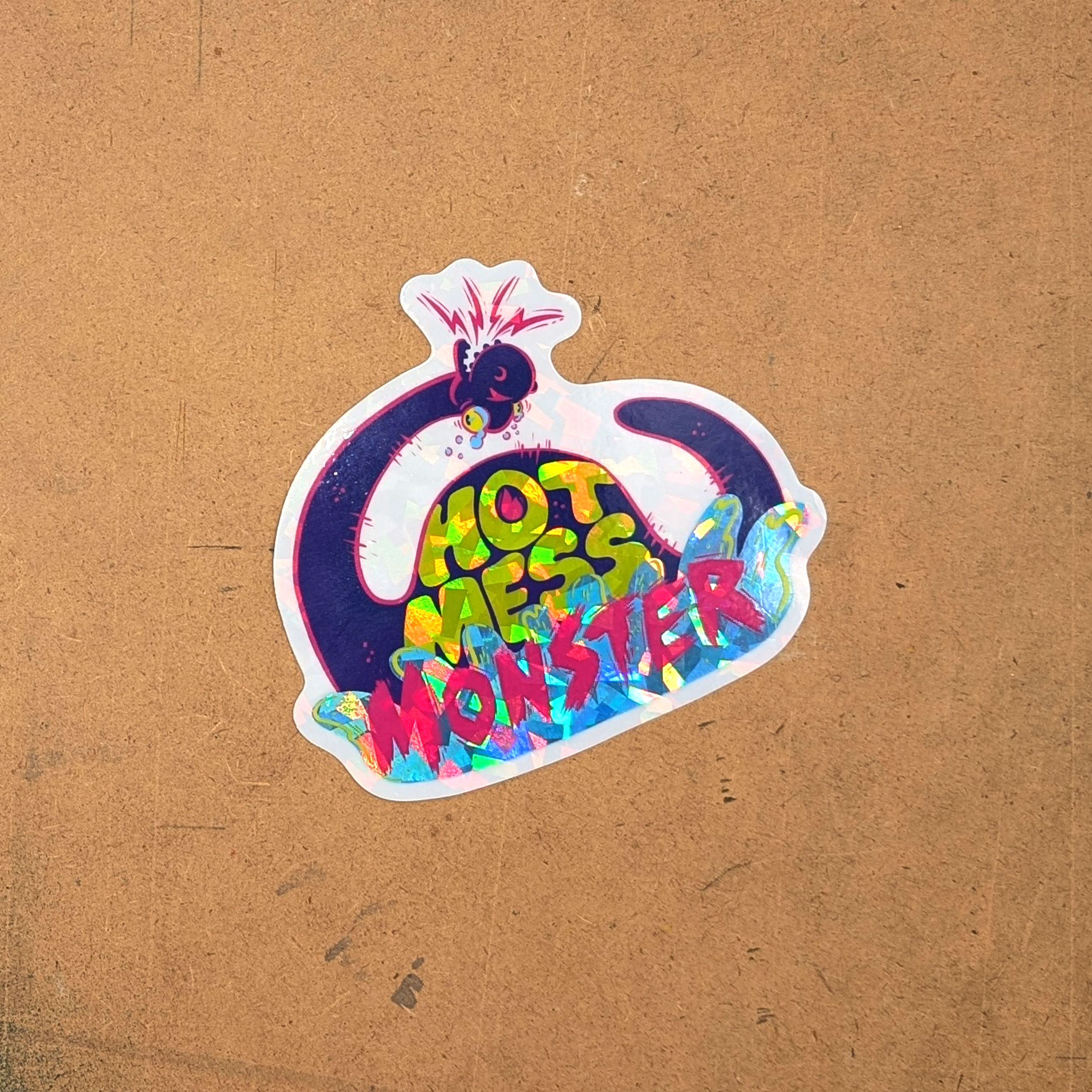 Hot Mess Monster Holo Sticker