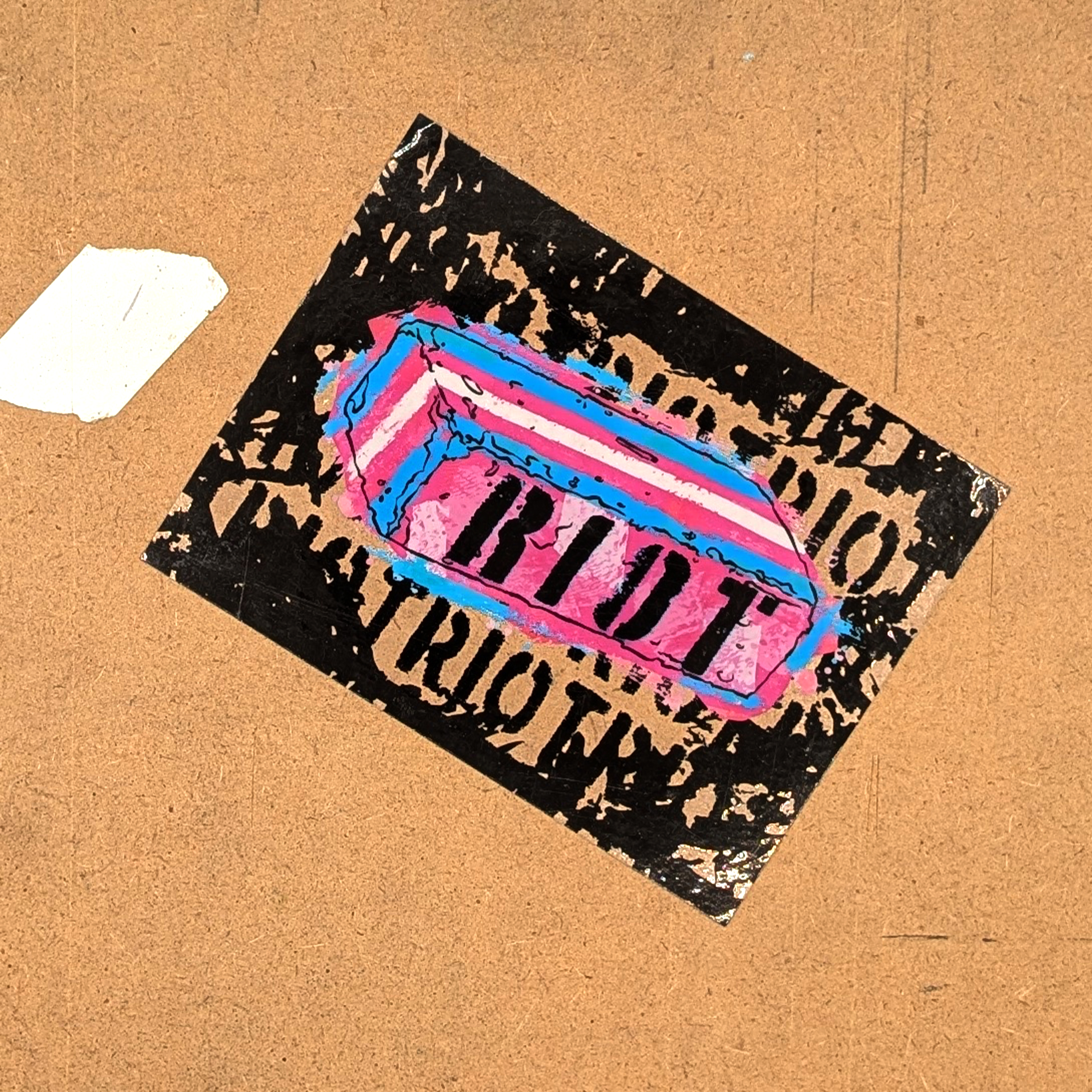 Trans Brick Riot Semi-Clear Sticker